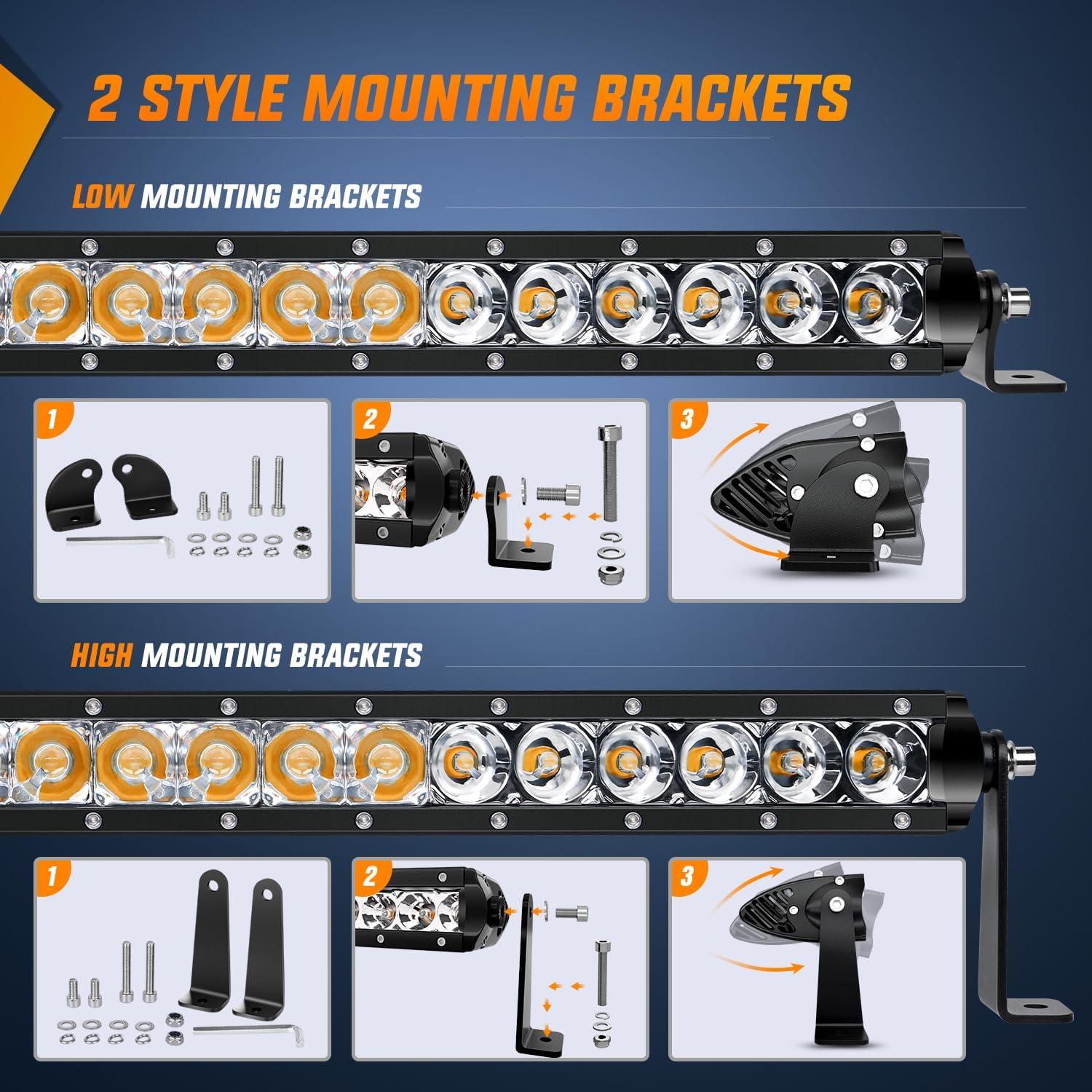 imageNilight  40005CA 31inch 150W Spot ampamp Flood Combo Single Row 14500LM Off Road LED Fog ampamp Driving Roof Bumper Light Bars for Jeep Ford Trucks Boat 2 Years WarrantyAmber