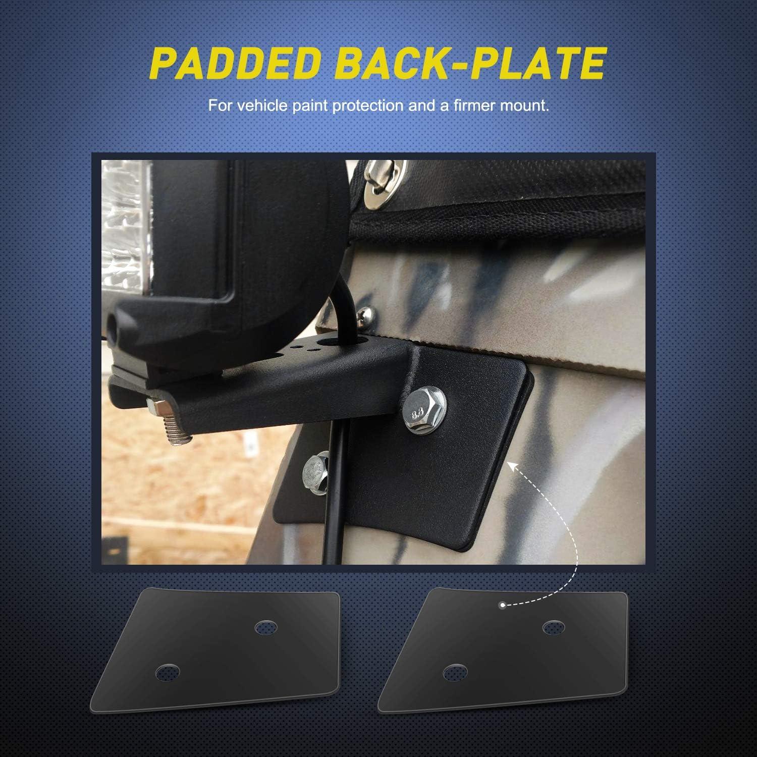 imageNilight 2Pcs Windshield Hinge Mounting Brackets Dual APillar for Offroad LED Fog Light Pods for 2018 2019 2020 2021 2022 2023 Wrangler JL20202023 Gladiator JT  2 Years WarrantyBlackAPillar JK 20072017