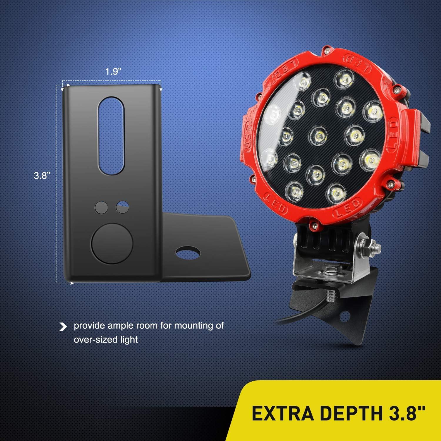 imageNilight 2Pcs Windshield Hinge Mounting Brackets Dual APillar for Offroad LED Fog Light Pods for 2018 2019 2020 2021 2022 2023 Wrangler JL20202023 Gladiator JT  2 Years WarrantyBlackAPillar JK 20072017