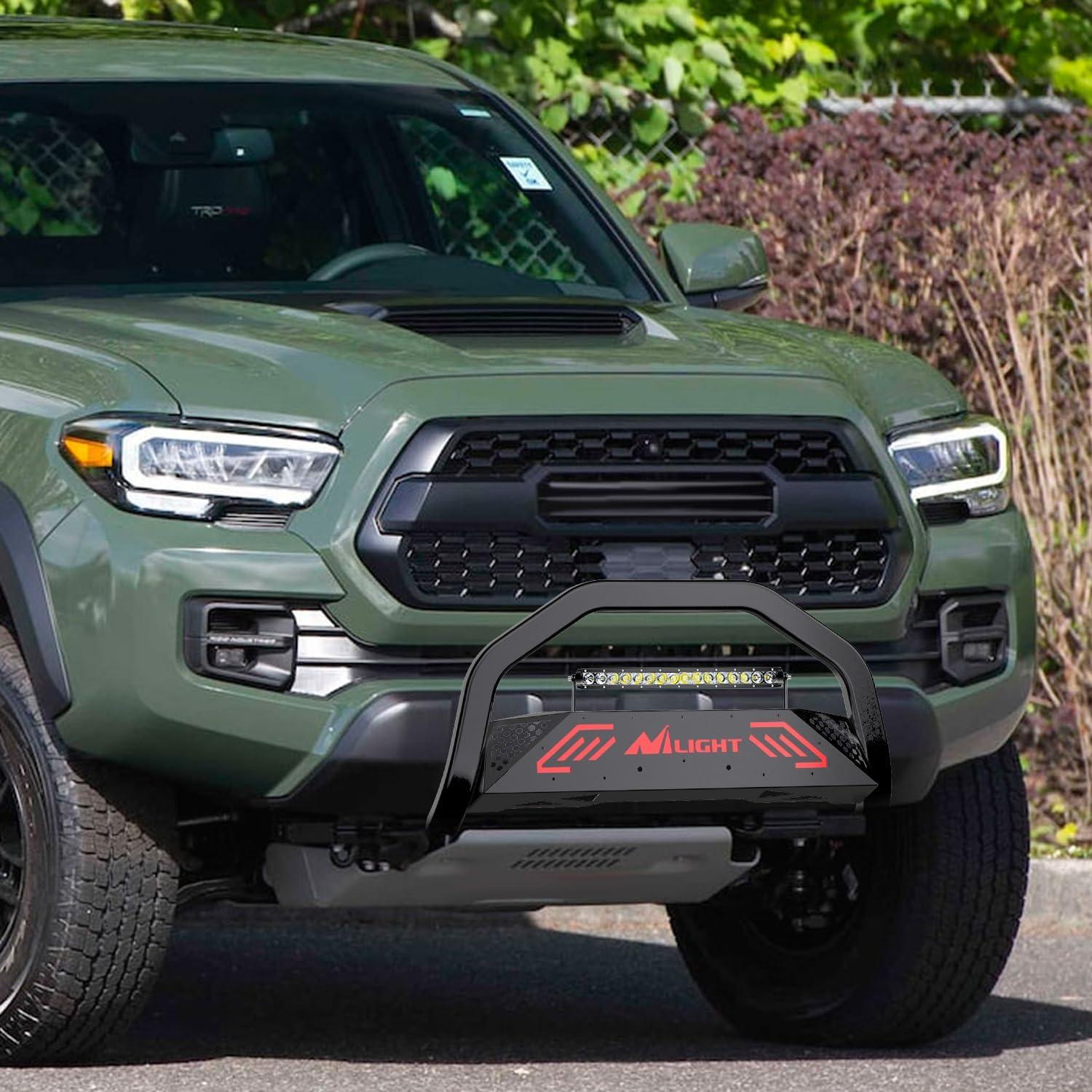 imageNilight Bull Bar with Light BarampampLicense Plate Hole Compatible for Ford F150 F150 20042023 Truck Brush Guard Front Bumper Push Bar wGrille Skid Plate Light MountFor Toyota Tacoma 20162023