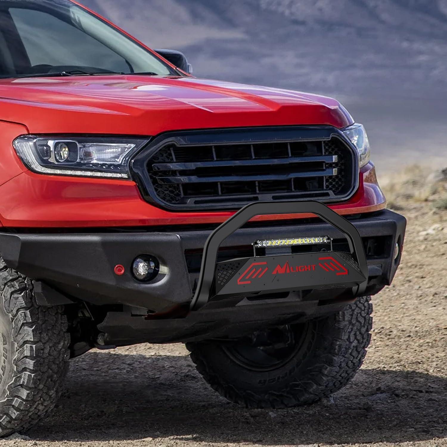 imageNilight Bull Bar with Light BarampampLicense Plate Hole Compatible for Ford F150 F150 20042023 Truck Brush Guard Front Bumper Push Bar wGrille Skid Plate Light MountFor Ford Ranger 20192023