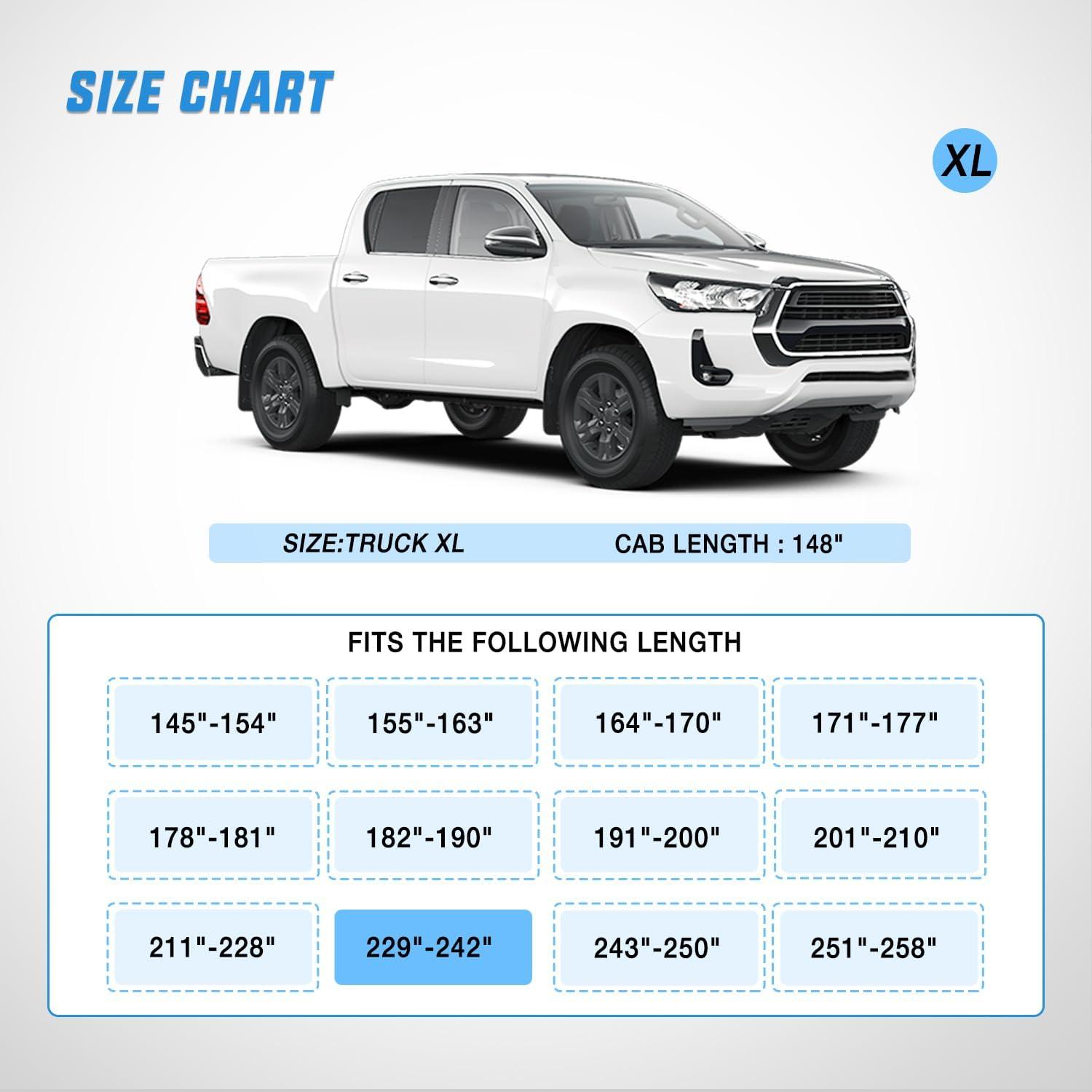 imageNilight Car Cover Waterproof All Weather fo SUV Heavy Duty Outdoor Full Cover Rain Sun UV Protection with Zipper Cotton Extra Thick Car CoversUniversal Fit for SUV JeepLength 182quot to 190quotXL Fit Length Up To 242  Max Cab Length 146