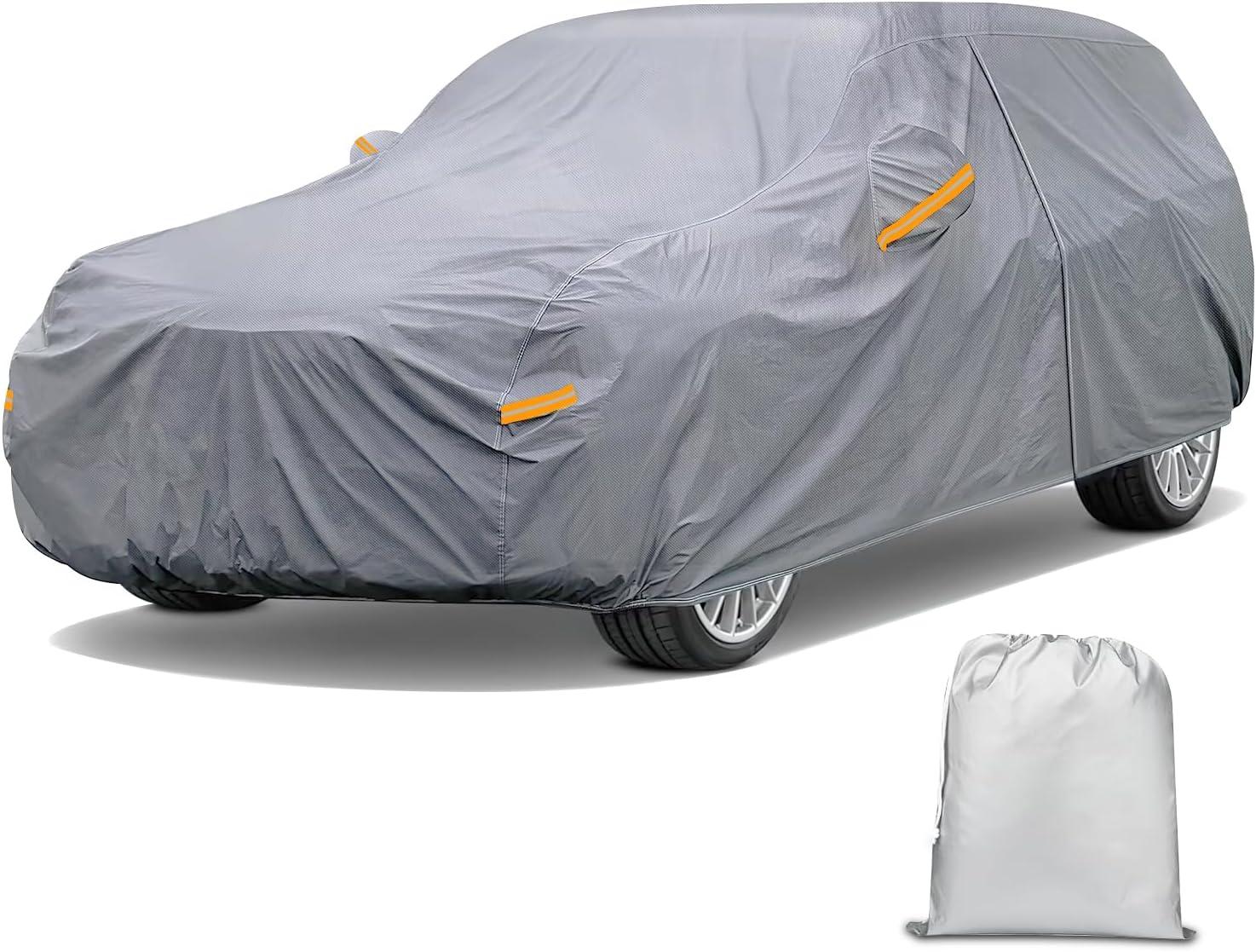 imageNilight Car Cover Waterproof All Weather fo SUV Heavy Duty Outdoor Full Cover Rain Sun UV Protection with Zipper Cotton Extra Thick Car CoversUniversal Fit for SUV JeepLength 182quot to 190quotA5 Fit Suv JeepLength 182 To 190