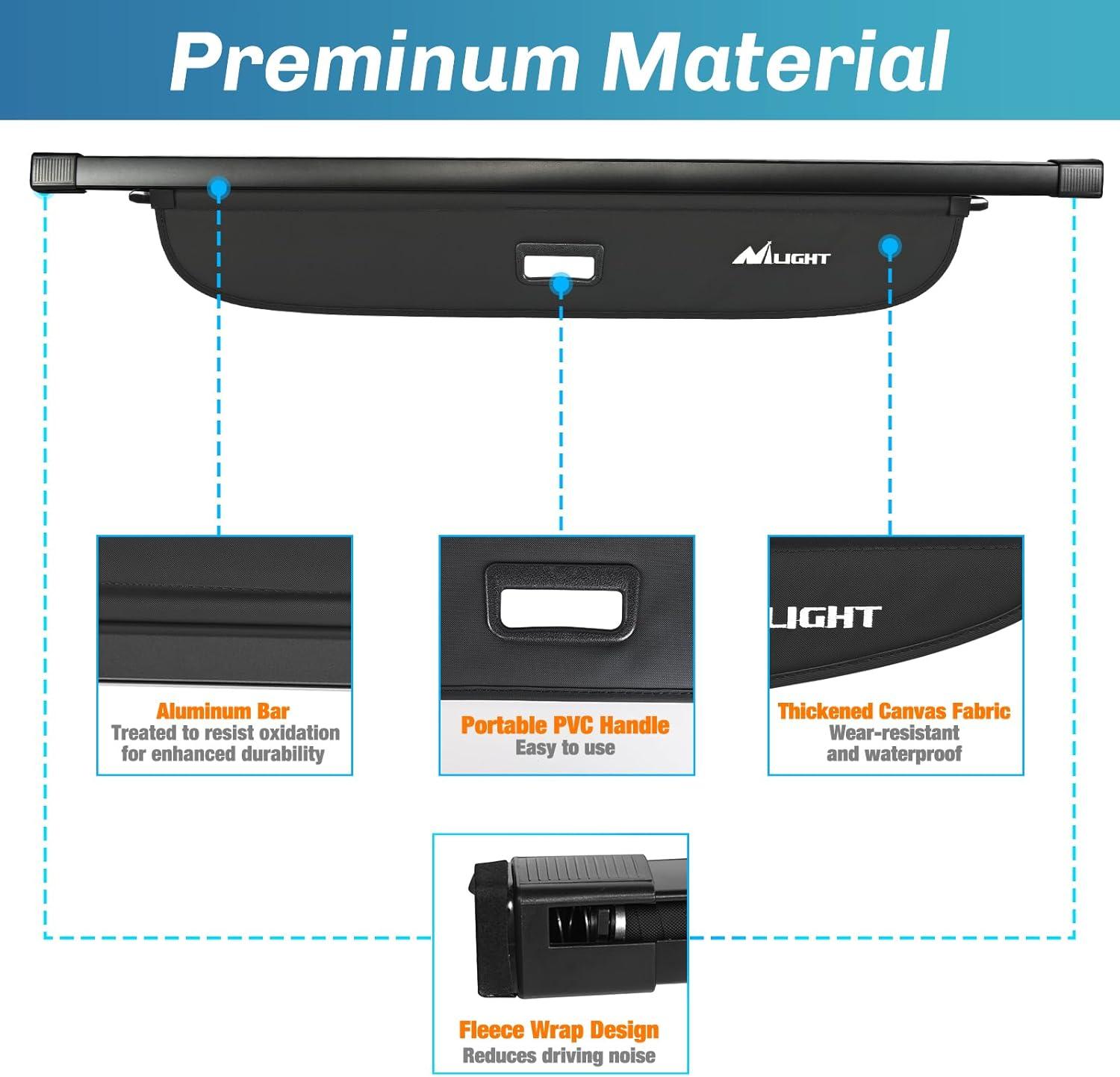imageNilight Cargo Cover Fit for Subaru Outback 2020 2021 2022 2023 2024 2025 Retractable Privacy Security Shield Shade Rear Trunk Cover with Trunk Storage Net20102014 Subaru Outback
