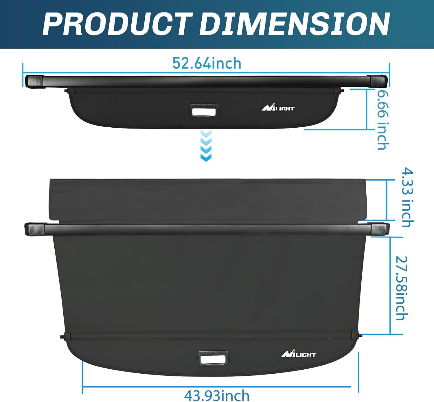 imageNilight Cargo Cover Fit for Subaru Outback 2020 2021 2022 2023 2024 2025 Retractable Privacy Security Shield Shade Rear Trunk Cover with Trunk Storage Net20202025 Subaru Outback