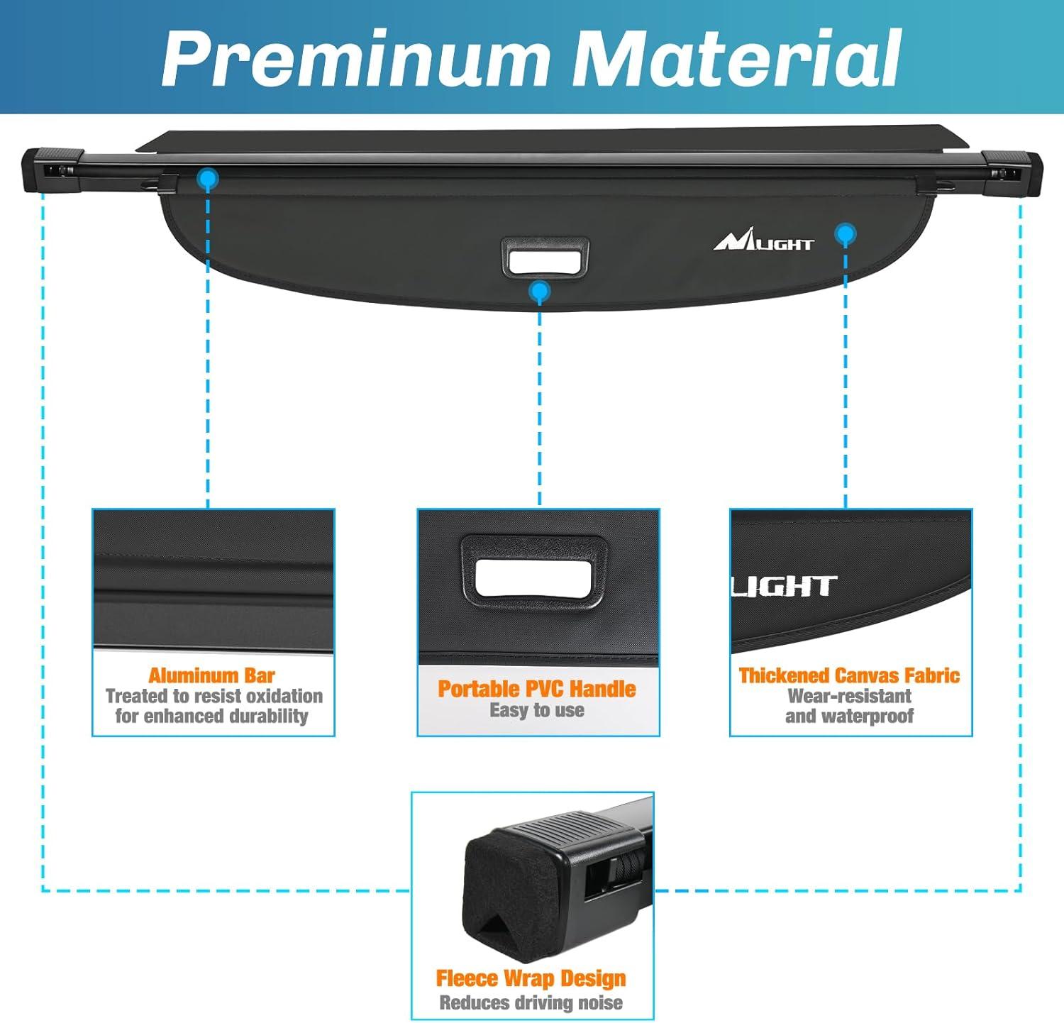 imageNilight Cargo Cover Fit for Subaru Outback 2020 2021 2022 2023 2024 2025 Retractable Privacy Security Shield Shade Rear Trunk Cover with Trunk Storage Net20202025 Subaru Outback