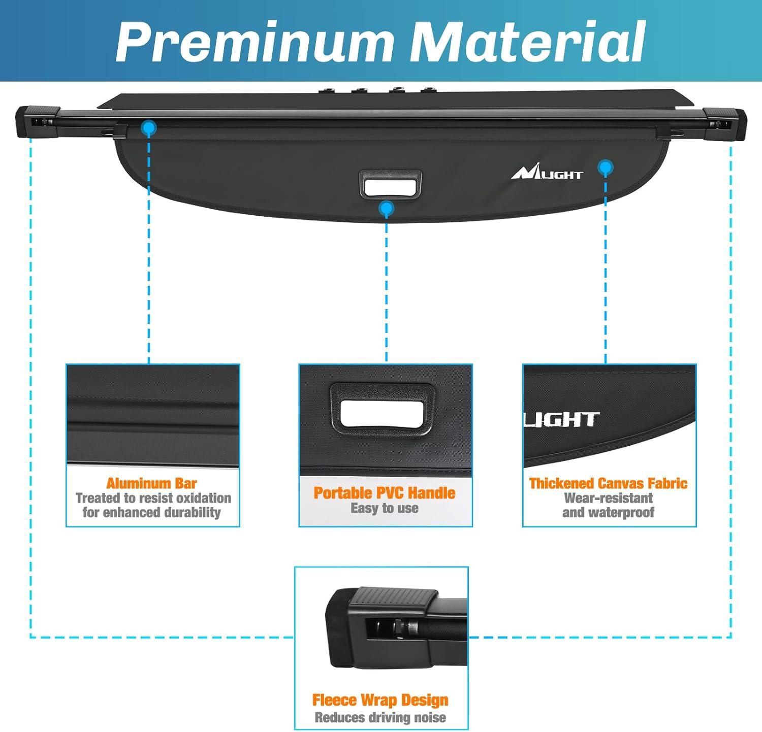 imageNilight Cargo Cover Fit for Subaru Outback 2020 2021 2022 2023 2024 2025 Retractable Privacy Security Shield Shade Rear Trunk Cover with Trunk Storage Net20152019 Subaru Outback