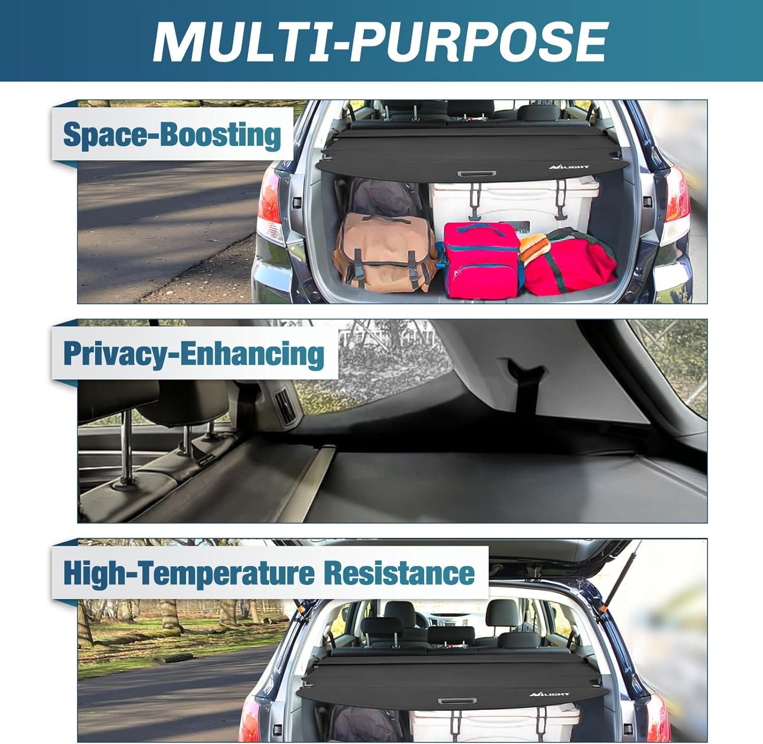 imageNilight Cargo Cover Fit for Subaru Outback 2020 2021 2022 2023 2024 2025 Retractable Privacy Security Shield Shade Rear Trunk Cover with Trunk Storage Net20102014 Subaru Outback