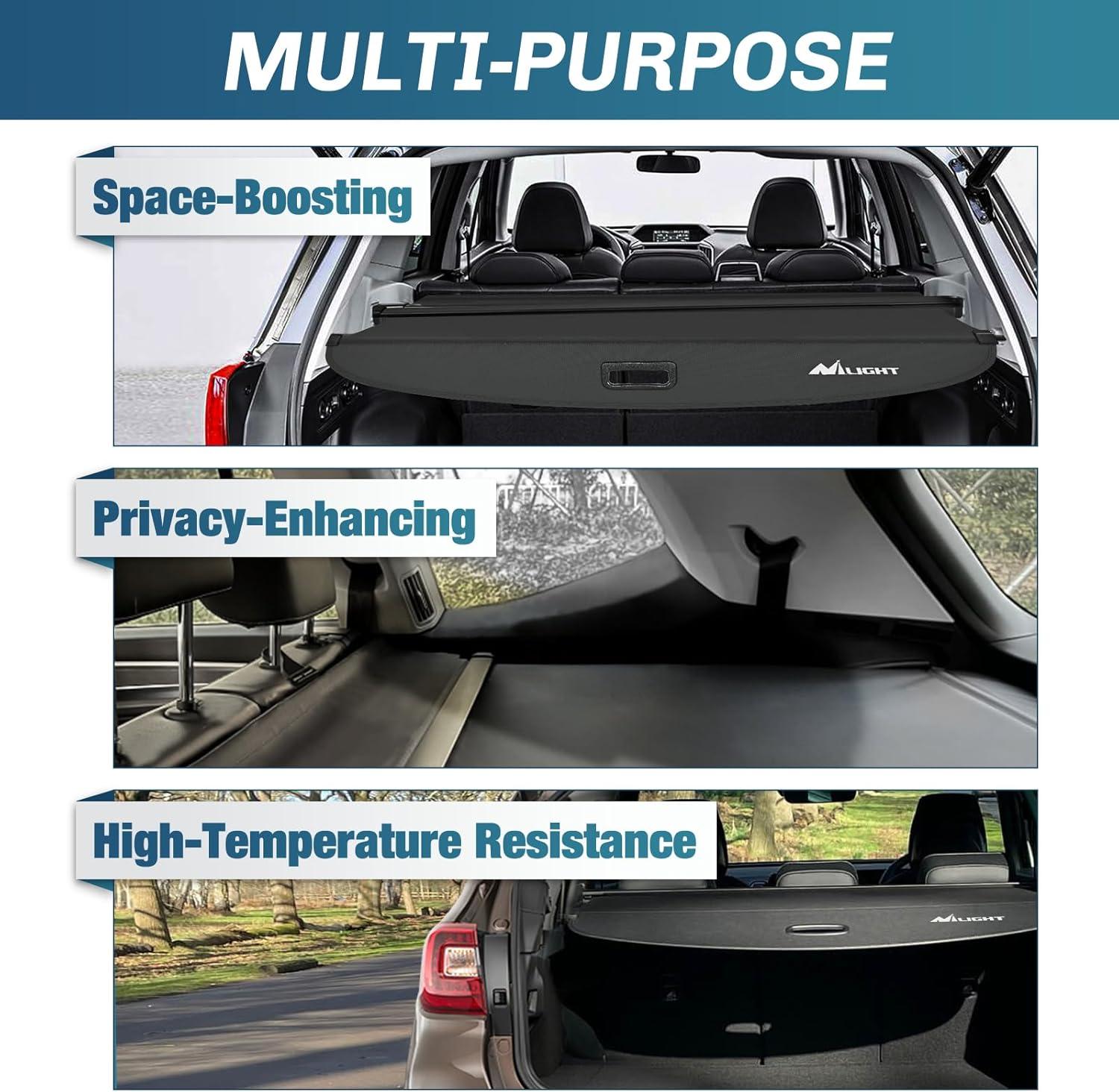 imageNilight Cargo Cover Fit for Subaru Outback 2020 2021 2022 2023 2024 2025 Retractable Privacy Security Shield Shade Rear Trunk Cover with Trunk Storage Net20202025 Subaru Outback