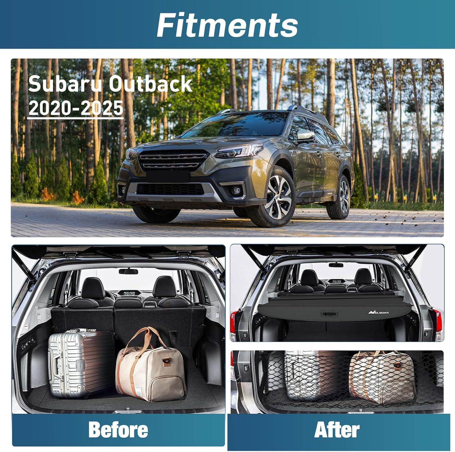 imageNilight Cargo Cover Fit for Subaru Outback 2020 2021 2022 2023 2024 2025 Retractable Privacy Security Shield Shade Rear Trunk Cover with Trunk Storage Net20202025 Subaru Outback