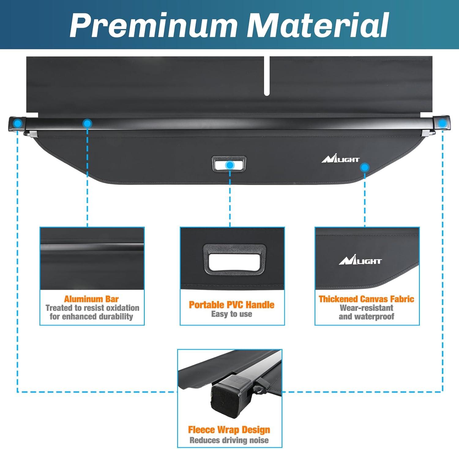 imageNilight Cargo Cover Fit for Toyota RAV4 2019 2020 2021 2022 2023 2024 2025 Retractable Privacy Security Shield Shade Rear Trunk Cover with Trunk Storage Net20102024 Toyota 4runner