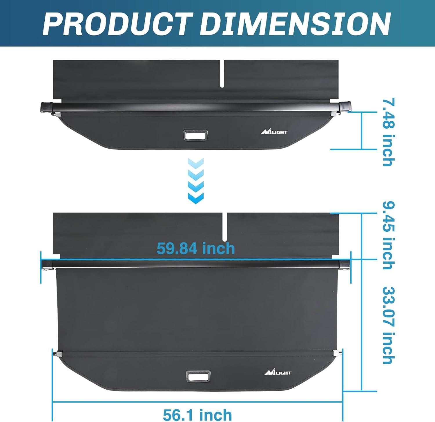 imageNilight Cargo Cover Fit for Toyota RAV4 2019 2020 2021 2022 2023 2024 2025 Retractable Privacy Security Shield Shade Rear Trunk Cover with Trunk Storage Net20102024 Toyota 4runner