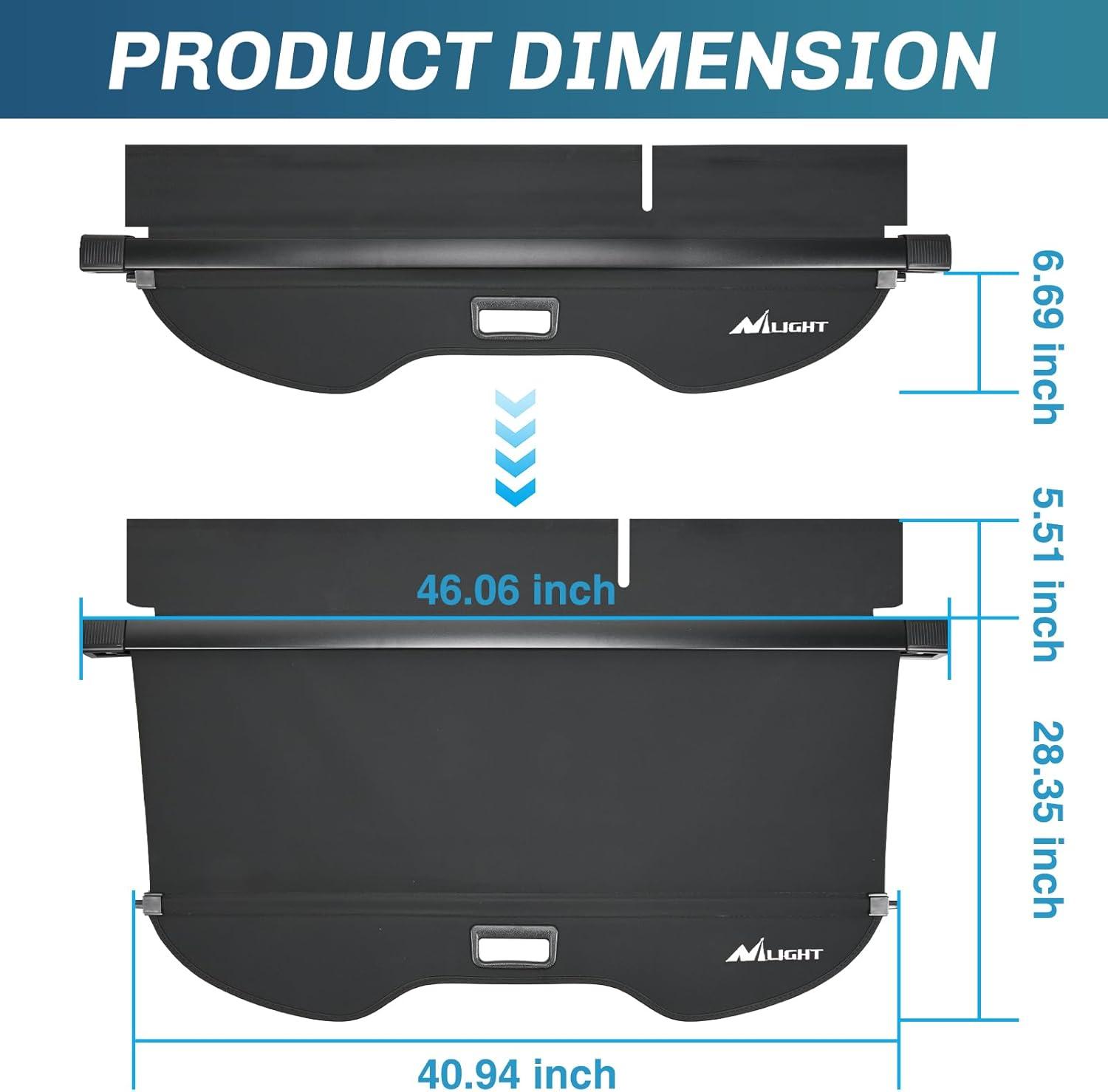 imageNilight Cargo Cover Fit for Toyota RAV4 2019 2020 2021 2022 2023 2024 2025 Retractable Privacy Security Shield Shade Rear Trunk Cover with Trunk Storage Net20132019 Ford Escape