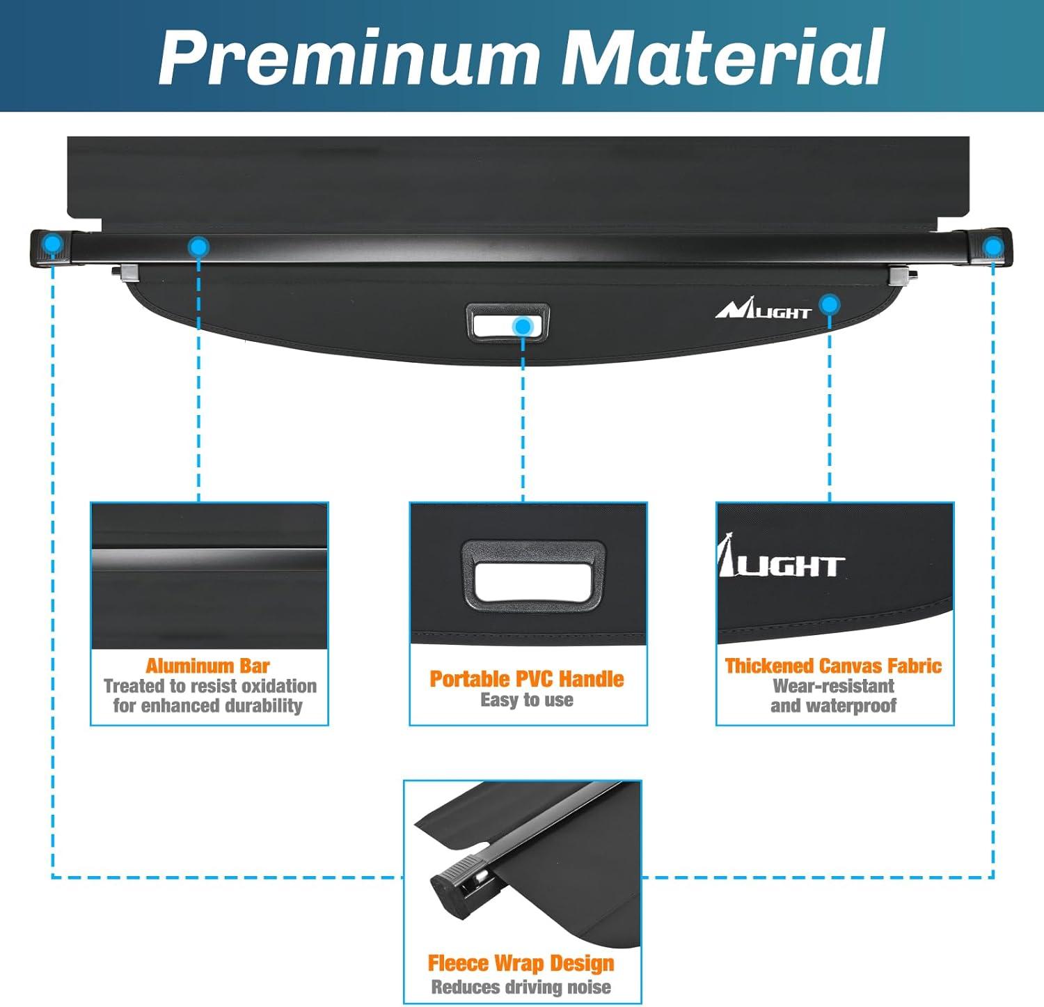 imageNilight Cargo Cover Fit for Toyota RAV4 2019 2020 2021 2022 2023 2024 2025 Retractable Privacy Security Shield Shade Rear Trunk Cover with Trunk Storage Net20212025 Hyundai Tucson