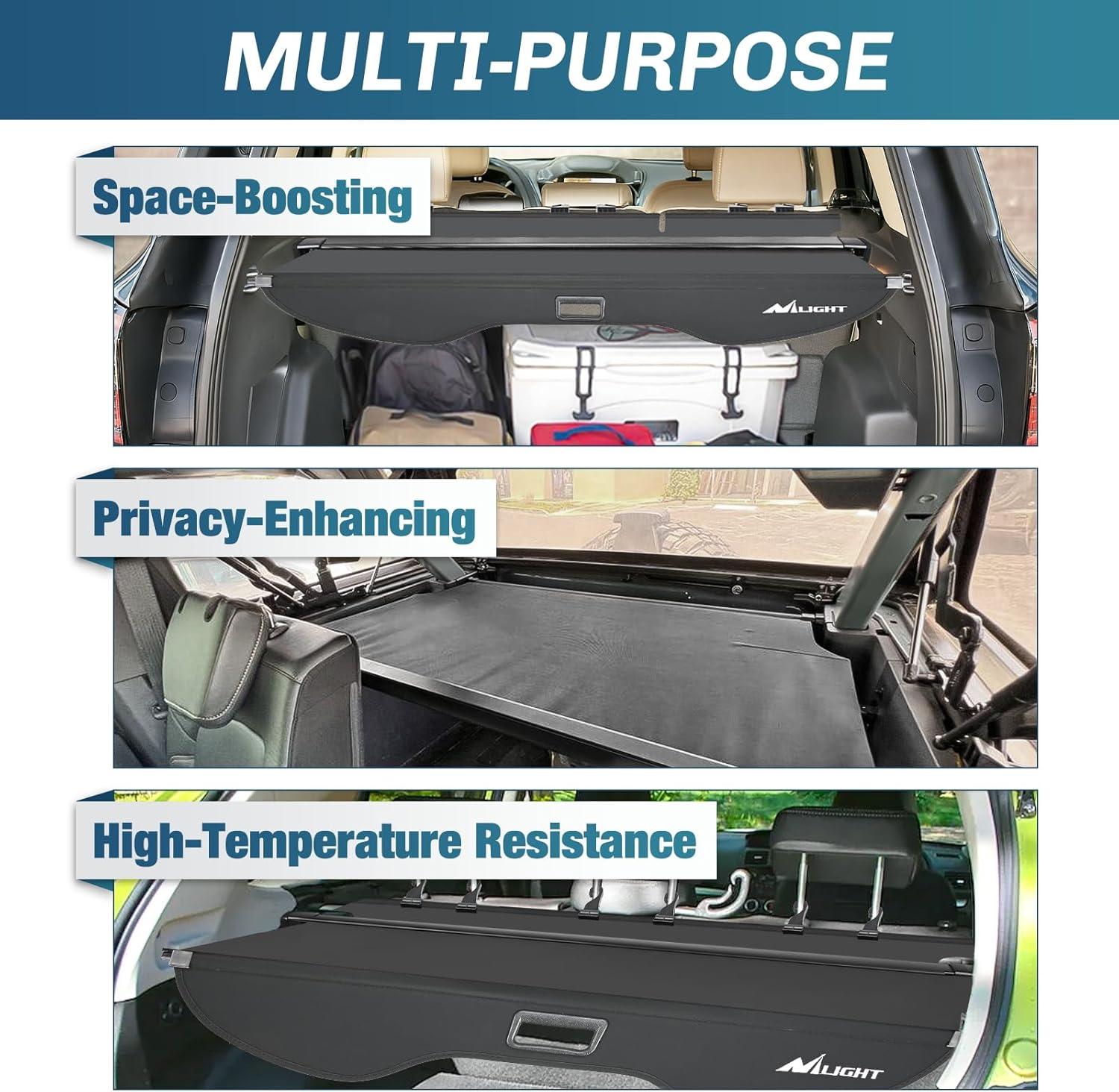 imageNilight Cargo Cover Fit for Toyota RAV4 2019 2020 2021 2022 2023 2024 2025 Retractable Privacy Security Shield Shade Rear Trunk Cover with Trunk Storage Net20132019 Ford Escape