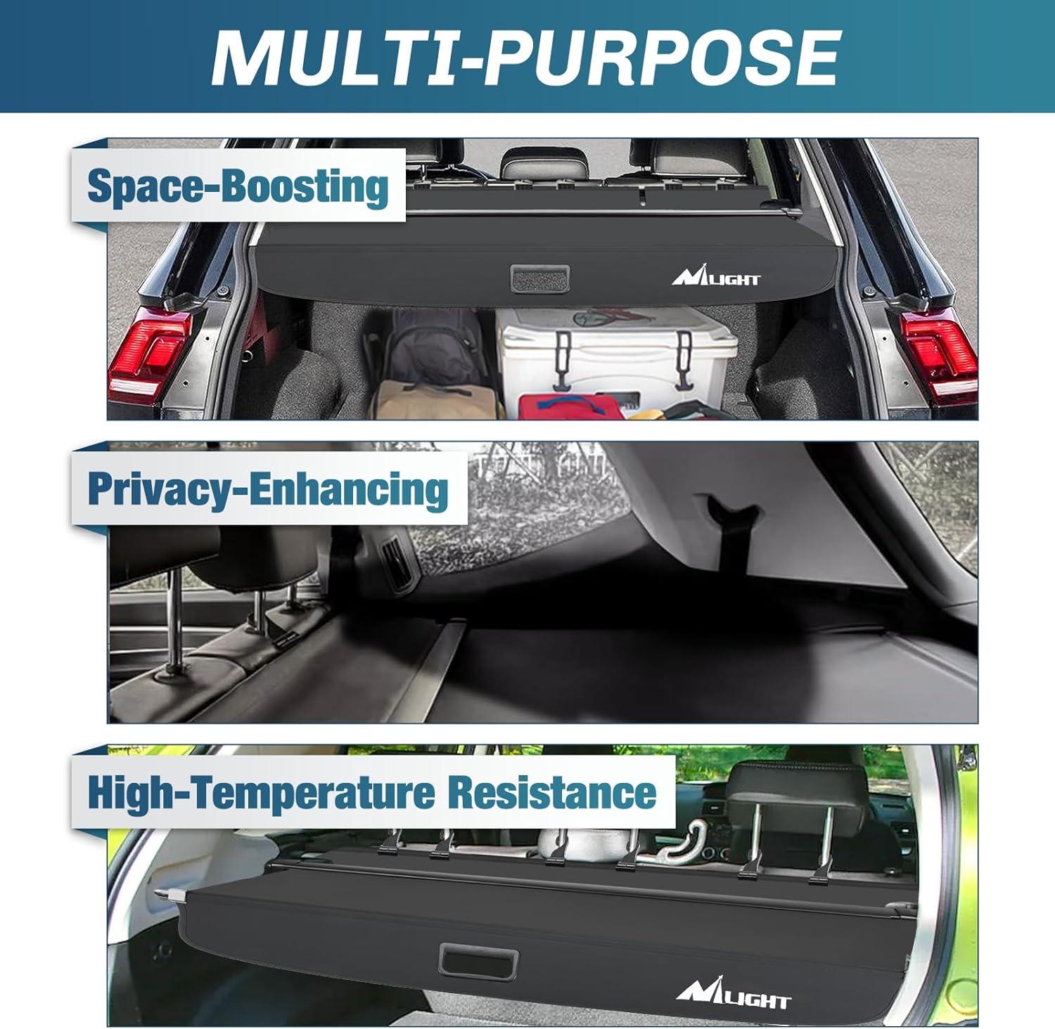 imageNilight Cargo Cover Fit for Toyota RAV4 2019 2020 2021 2022 2023 2024 2025 Retractable Privacy Security Shield Shade Rear Trunk Cover with Trunk Storage Net20182024 Volkswagen Tiguan