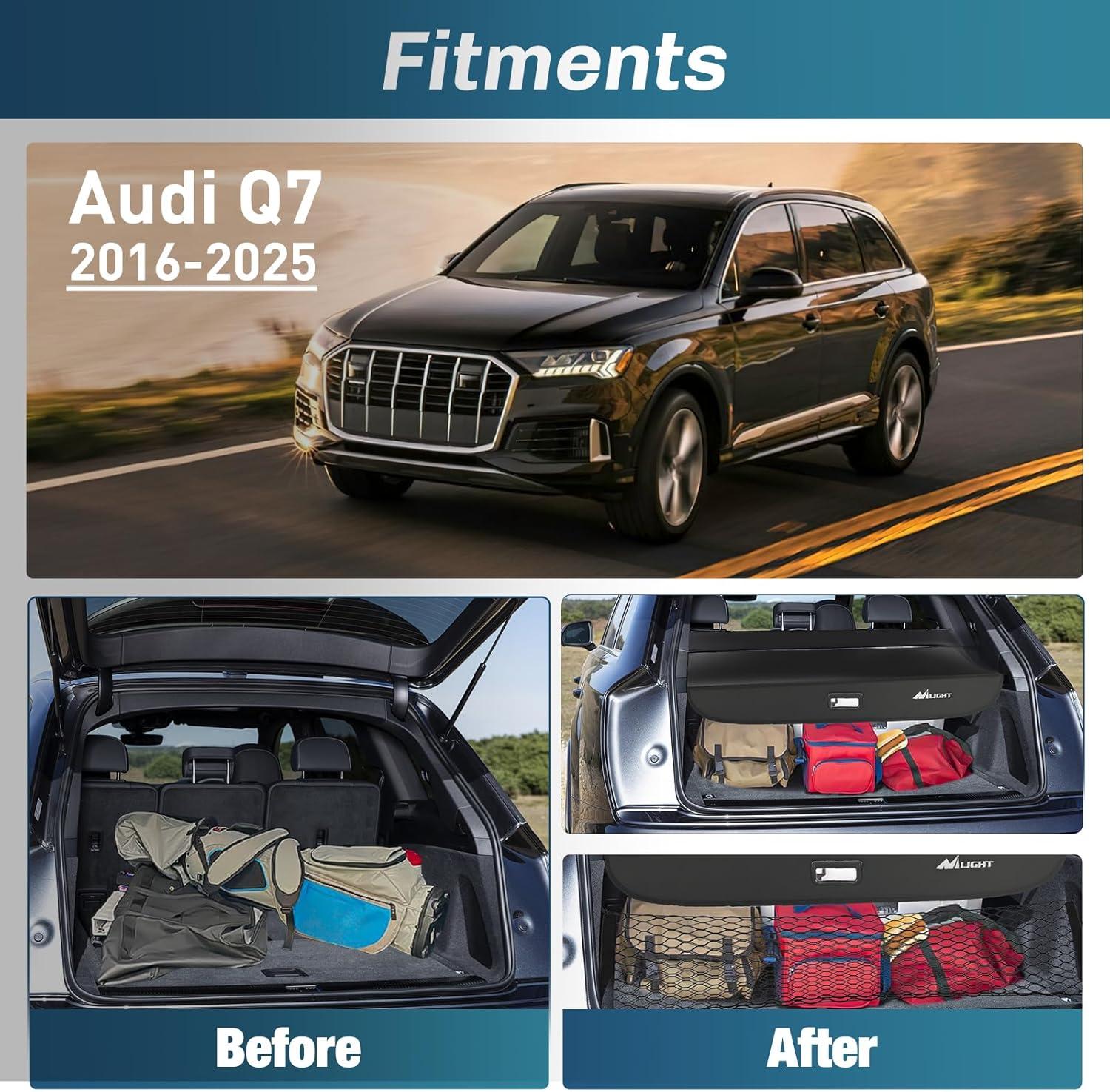 imageNilight Cargo Cover Fit for Toyota RAV4 2019 2020 2021 2022 2023 2024 2025 Retractable Privacy Security Shield Shade Rear Trunk Cover with Trunk Storage Net20162025 Audi Q7