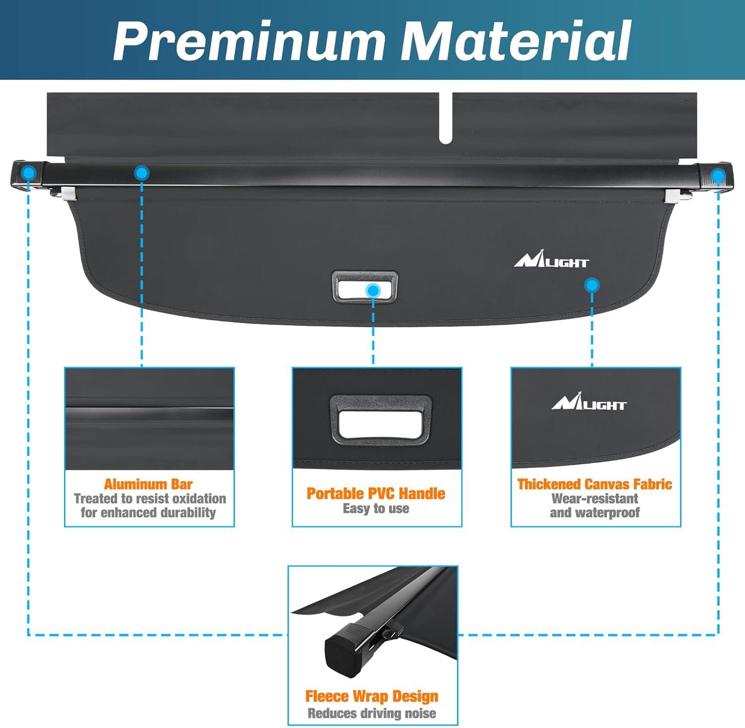 imageNilight Cargo Cover Fit for Toyota RAV4 2019 2020 2021 2022 2023 2024 2025 Retractable Privacy Security Shield Shade Rear Trunk Cover with Trunk Storage Net20182024 Volkswagen Tiguan