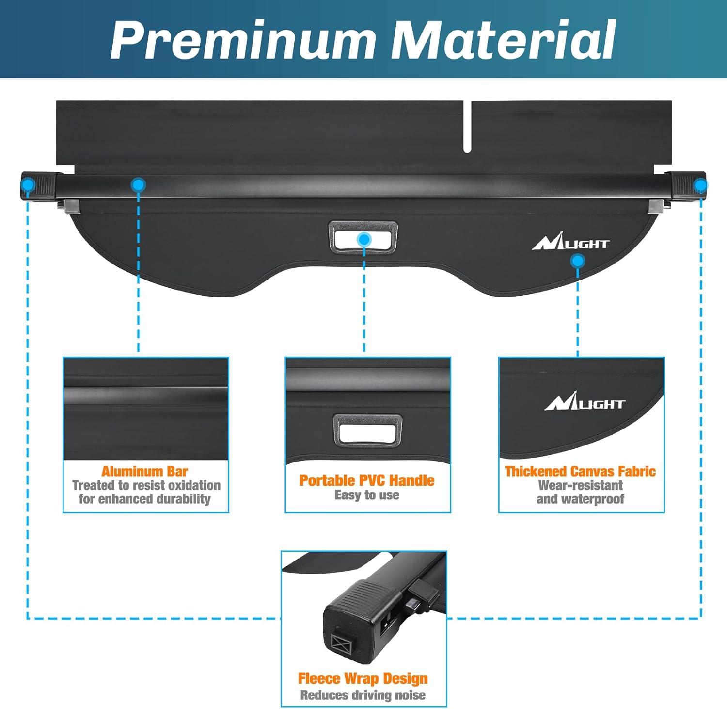 imageNilight Cargo Cover Fit for Toyota RAV4 2019 2020 2021 2022 2023 2024 2025 Retractable Privacy Security Shield Shade Rear Trunk Cover with Trunk Storage Net20132019 Ford Escape