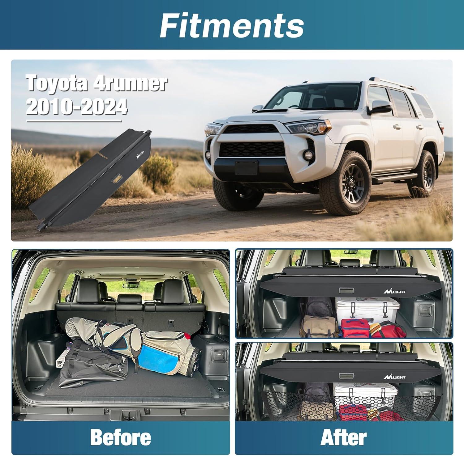 imageNilight Cargo Cover Fit for Toyota RAV4 2019 2020 2021 2022 2023 2024 2025 Retractable Privacy Security Shield Shade Rear Trunk Cover with Trunk Storage Net20102024 Toyota 4runner