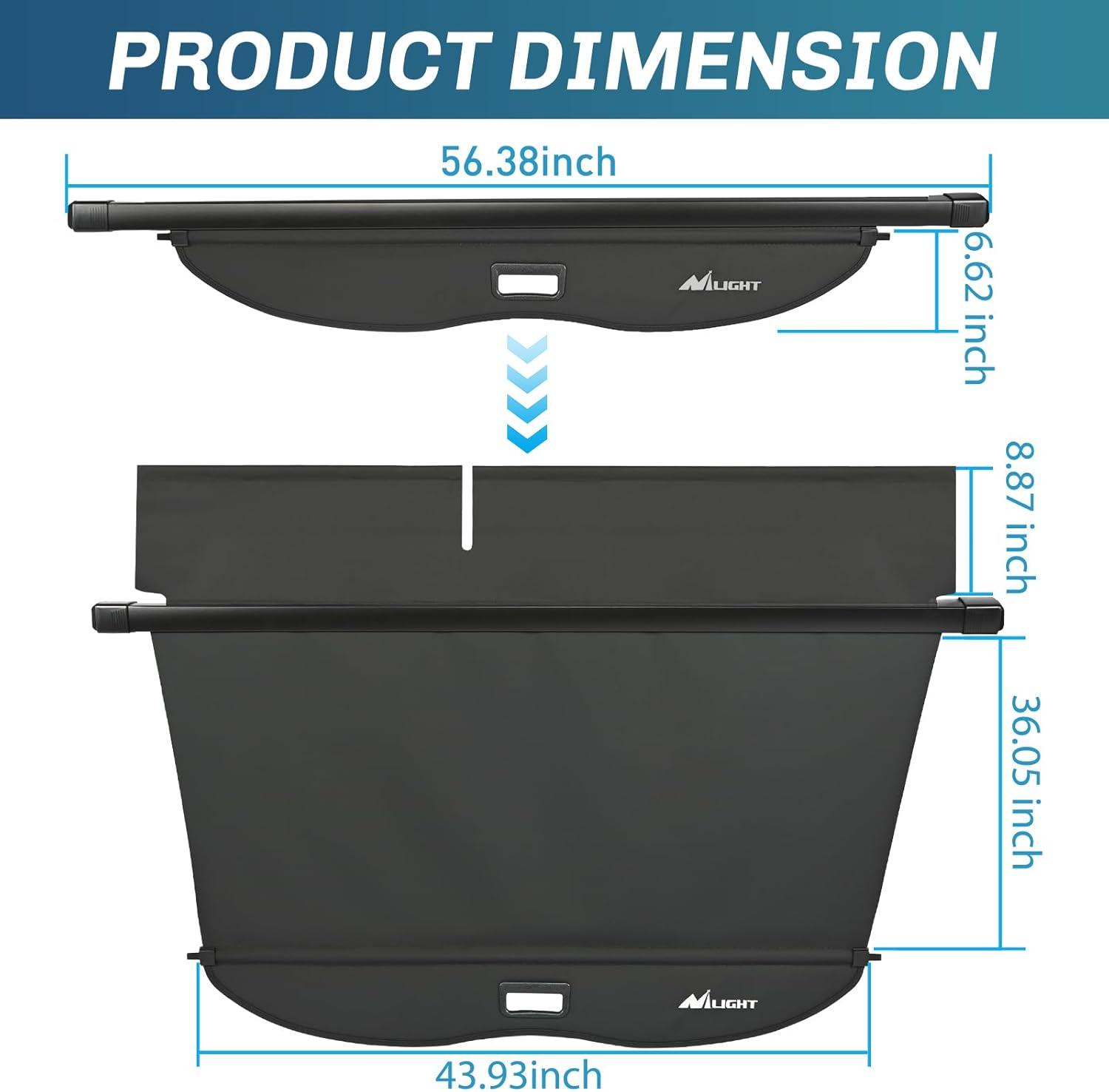 imageNilight Cargo Cover Fit for Toyota RAV4 2019 2020 2021 2022 2023 2024 2025 Retractable Privacy Security Shield Shade Rear Trunk Cover with Trunk Storage Net20202025 Toyota Highlander