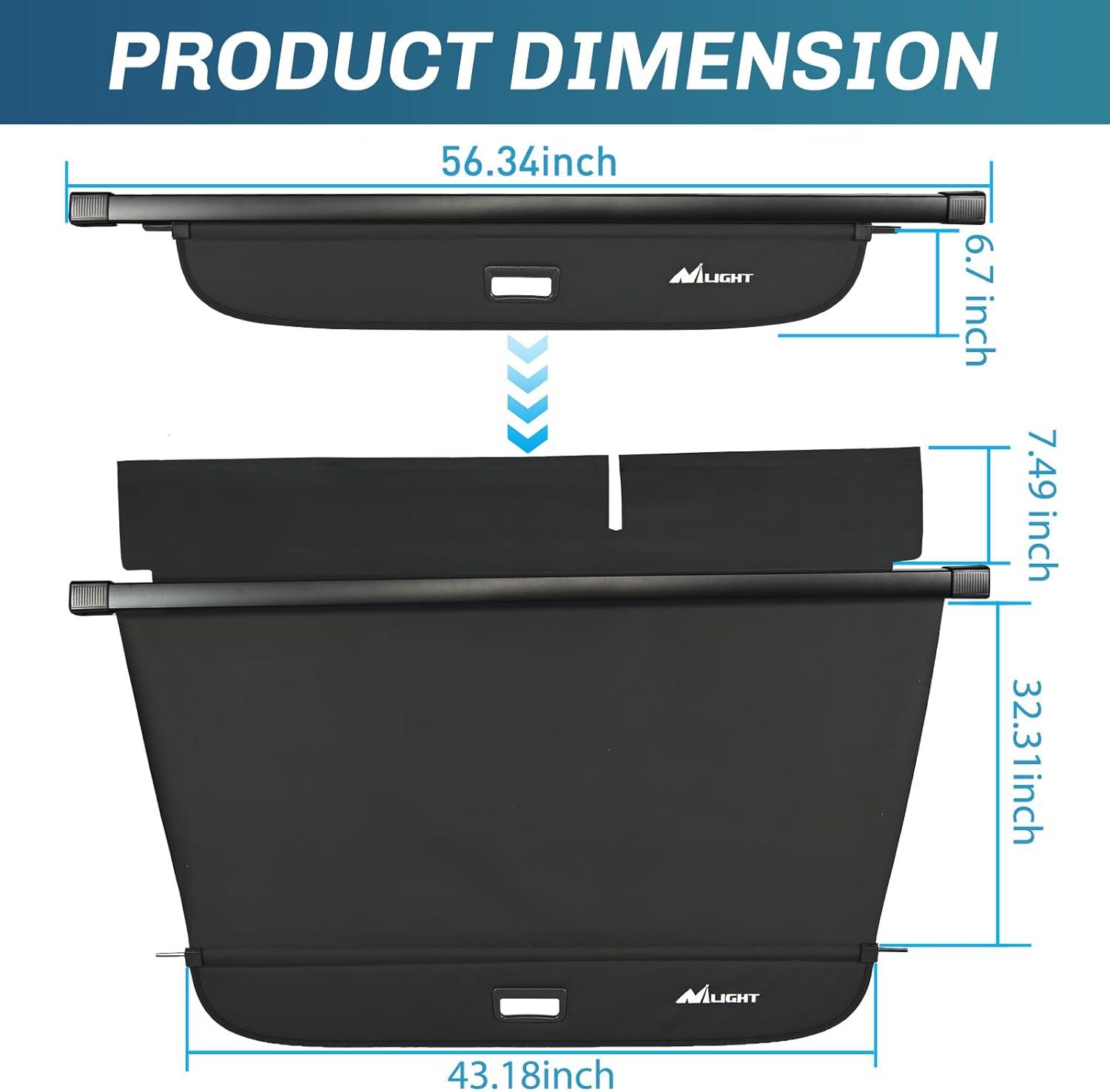 imageNilight Cargo Cover Fit for Toyota RAV4 2019 2020 2021 2022 2023 2024 2025 Retractable Privacy Security Shield Shade Rear Trunk Cover with Trunk Storage Net20162025 Audi Q7