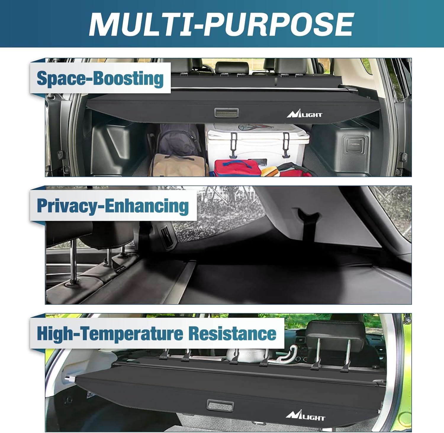 imageNilight Cargo Cover Fit for Toyota RAV4 2019 2020 2021 2022 2023 2024 2025 Retractable Privacy Security Shield Shade Rear Trunk Cover with Trunk Storage Net20102024 Toyota 4runner