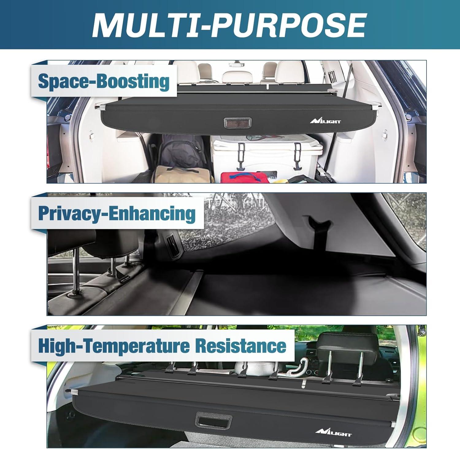 imageNilight Cargo Cover Fit for Toyota RAV4 2019 2020 2021 2022 2023 2024 2025 Retractable Privacy Security Shield Shade Rear Trunk Cover with Trunk Storage Net20182025 Volkswagen Atlas