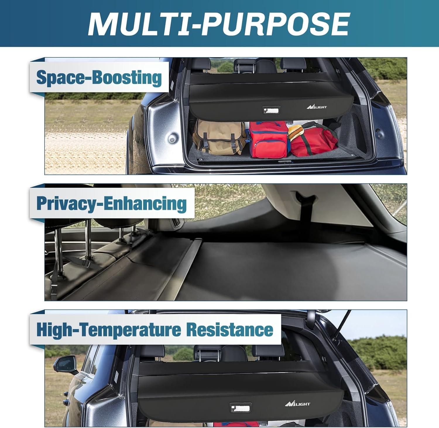 imageNilight Cargo Cover Fit for Toyota RAV4 2019 2020 2021 2022 2023 2024 2025 Retractable Privacy Security Shield Shade Rear Trunk Cover with Trunk Storage Net20162025 Audi Q7