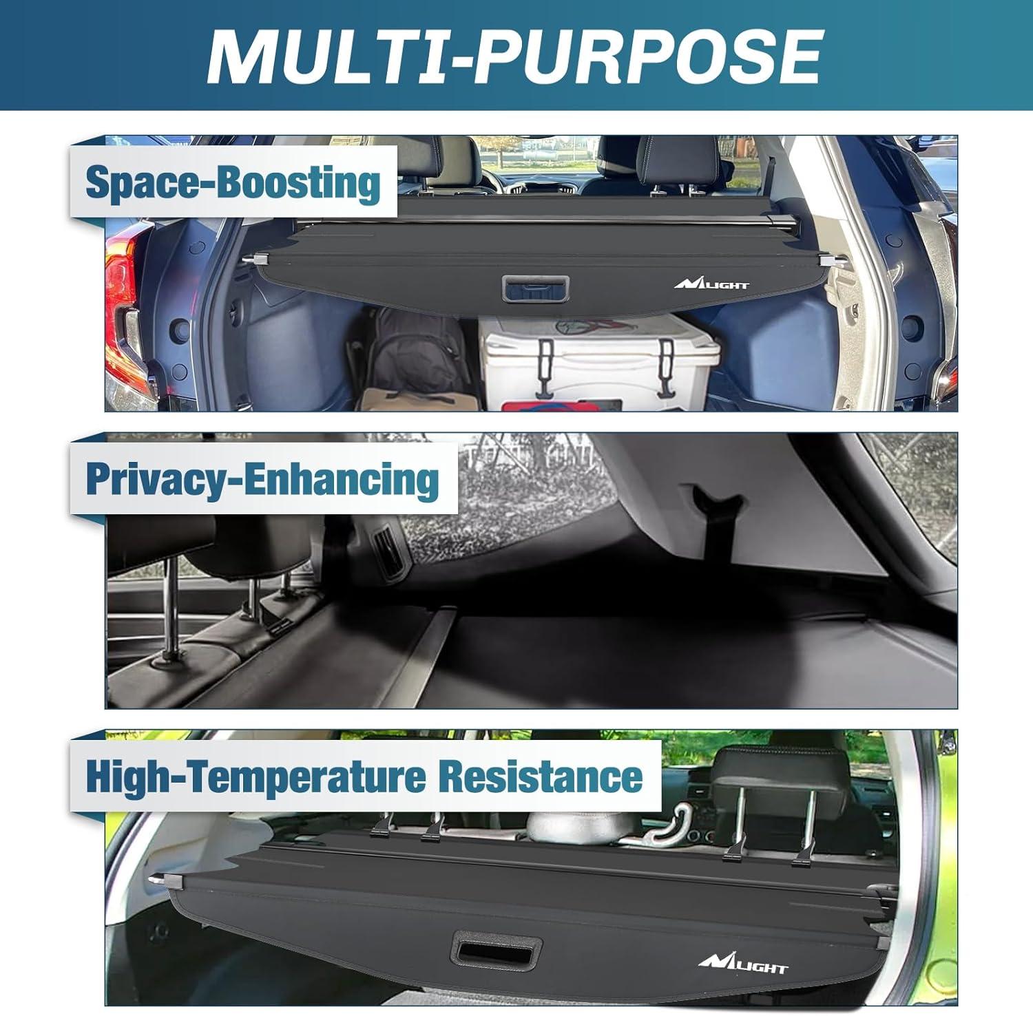 imageNilight Cargo Cover Fit for Toyota RAV4 2019 2020 2021 2022 2023 2024 2025 Retractable Privacy Security Shield Shade Rear Trunk Cover with Trunk Storage Net20182025 Chevy EquinoxGMC Terrain