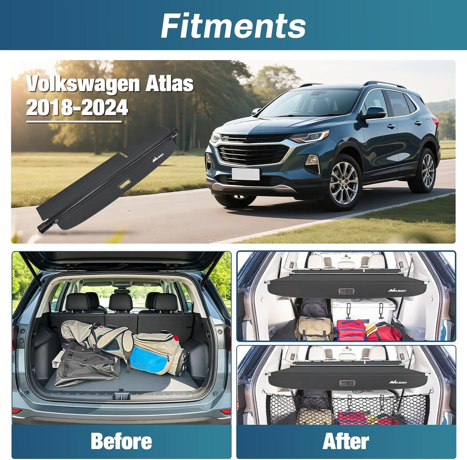 imageNilight Cargo Cover Fit for Toyota RAV4 2019 2020 2021 2022 2023 2024 2025 Retractable Privacy Security Shield Shade Rear Trunk Cover with Trunk Storage Net20182025 Volkswagen Atlas