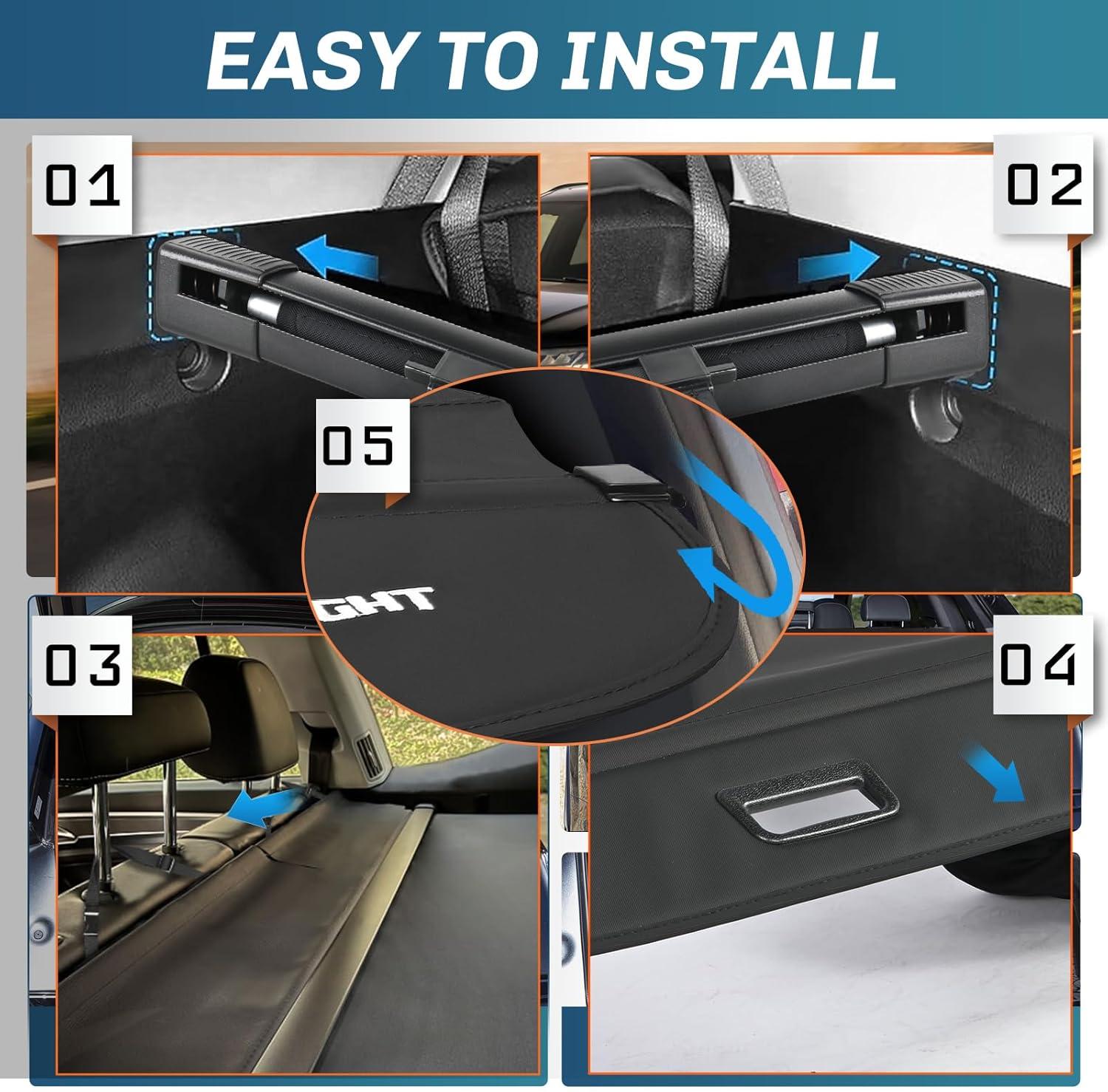 imageNilight Cargo Cover Fit for Toyota RAV4 2019 2020 2021 2022 2023 2024 2025 Retractable Privacy Security Shield Shade Rear Trunk Cover with Trunk Storage Net20162025 Audi Q7