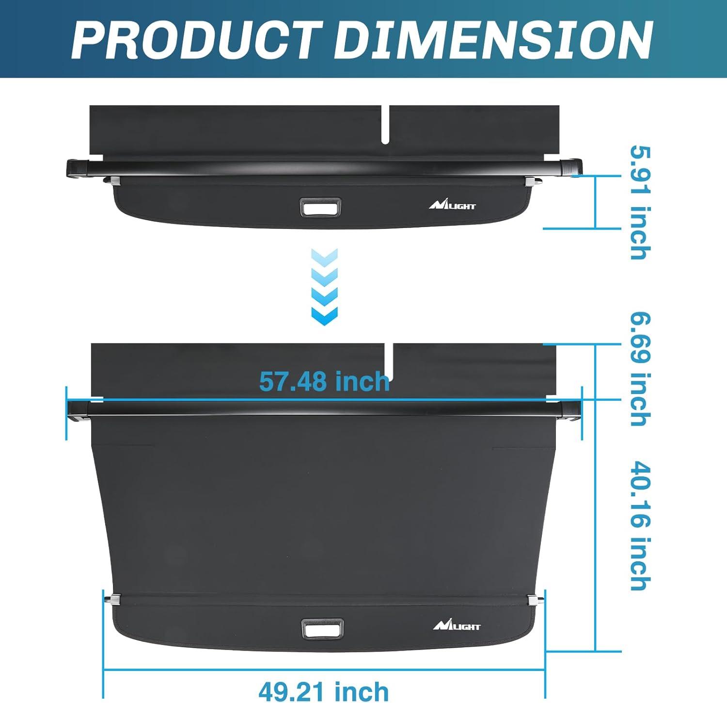 imageNilight Cargo Cover Fit for Toyota RAV4 2019 2020 2021 2022 2023 2024 2025 Retractable Privacy Security Shield Shade Rear Trunk Cover with Trunk Storage Net20182025 Volkswagen Atlas