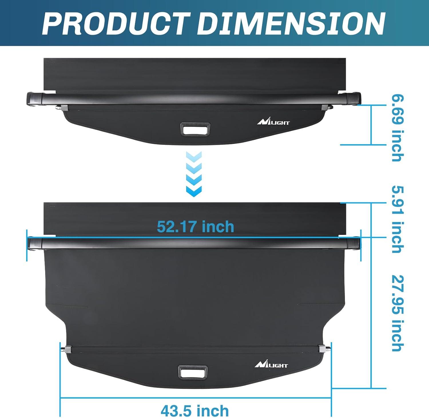 imageNilight Cargo Cover Fit for Toyota RAV4 2019 2020 2021 2022 2023 2024 2025 Retractable Privacy Security Shield Shade Rear Trunk Cover with Trunk Storage Net20182025 Chevy EquinoxGMC Terrain