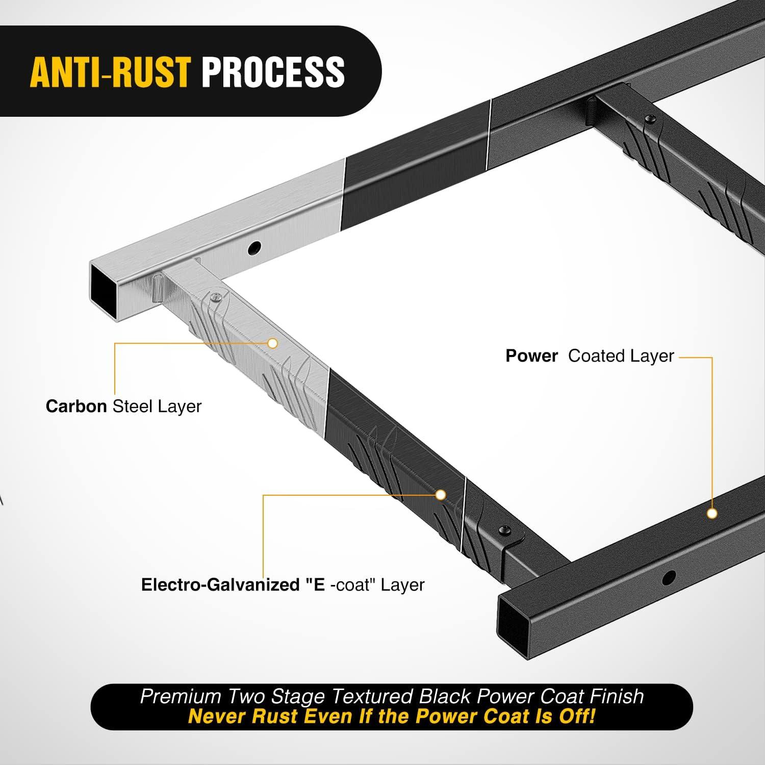 imageNilight Foldable Truck Tailgate Ladder for Pickup with Aluminum Step Grip Plates Replaceable Rubber Feet ampamp Stainless Steel Self Drilling Hex Screws for Easy Installation 2 Year Warranty