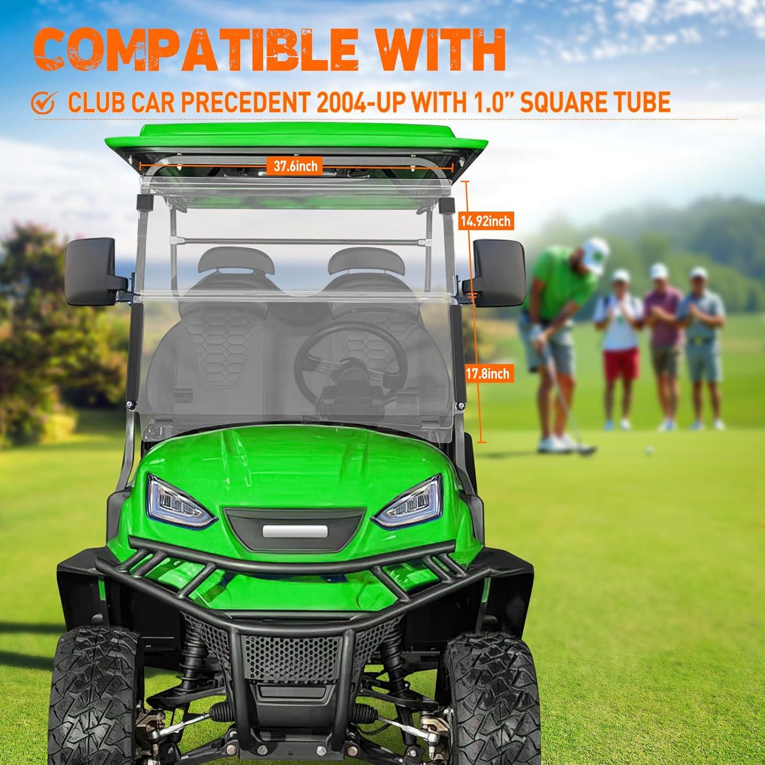 imageNilight Golf Cart Windshield for Front Window Foldable Windproof UV Protection Compatible with Club Car Precedent Gas or Electric 2004Up Scratch and Impact Resistant Clear AcrylicClearClub Car Precedent 2004Up