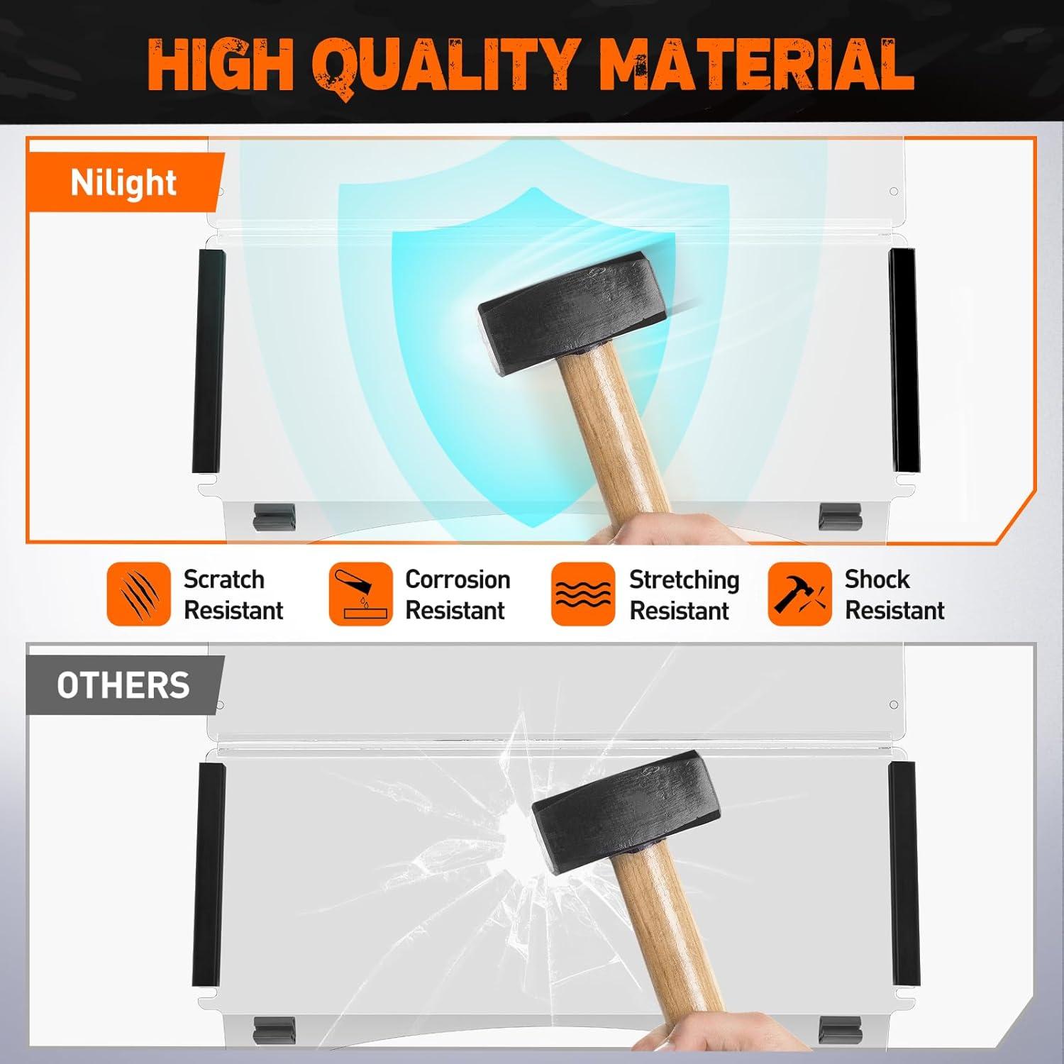 imageNilight Golf Cart Windshield for Front Window Foldable Windproof UV Protection Compatible with Club Car Precedent Gas or Electric 2004Up Scratch and Impact Resistant Clear AcrylicClearClub Car Precedent 2004Up