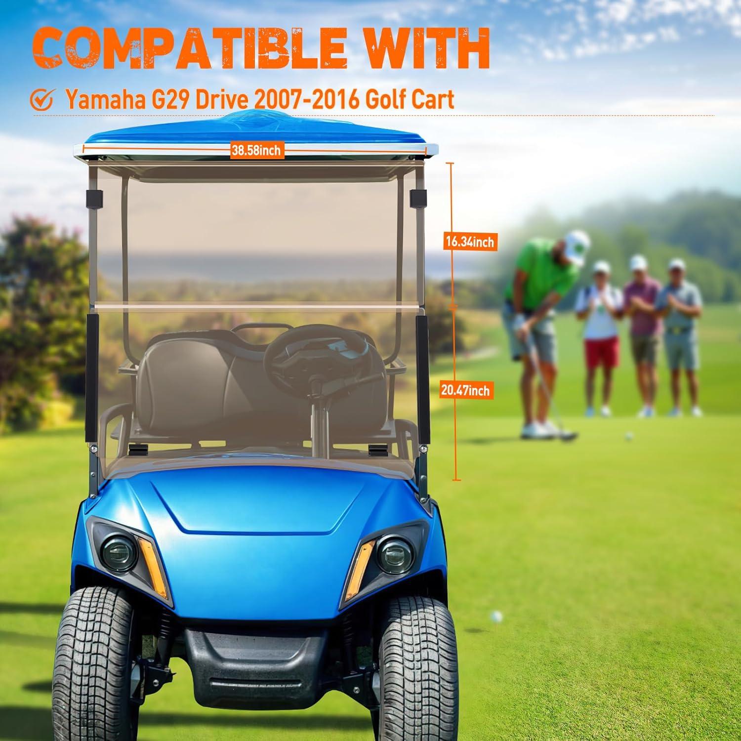 imageNilight Golf Cart Windshield for Front Window Foldable Windproof UV Protection Compatible with Club Car Precedent Gas or Electric 2004Up Scratch and Impact Resistant Clear AcrylicTintedYamaha Drive G29 20072016