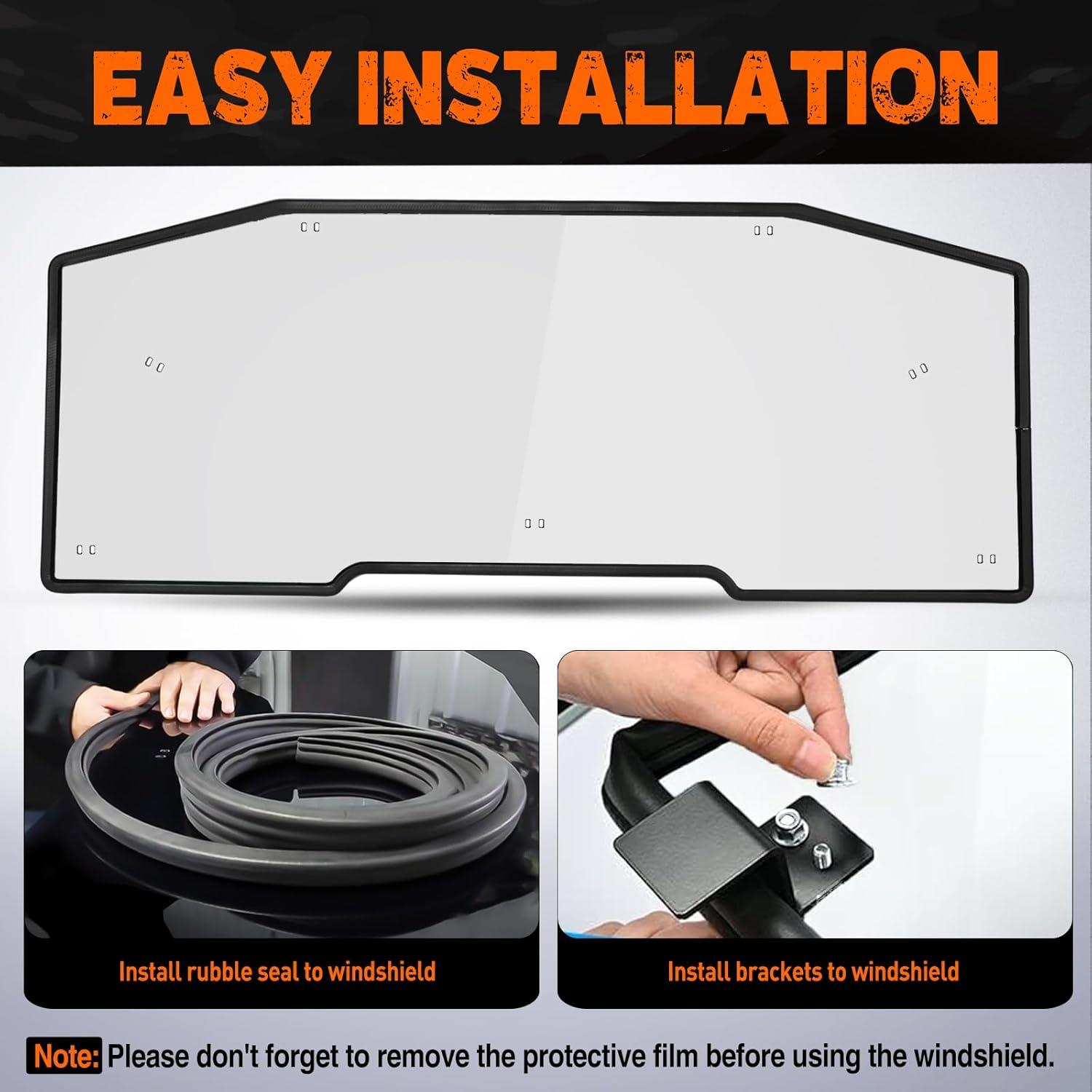 imageNilight Golf Cart Windshield for Front Window Foldable Windproof UV Protection Compatible with Club Car Precedent Gas or Electric 2004Up Scratch and Impact Resistant Clear AcrylicClearCanAm Defender 20162024