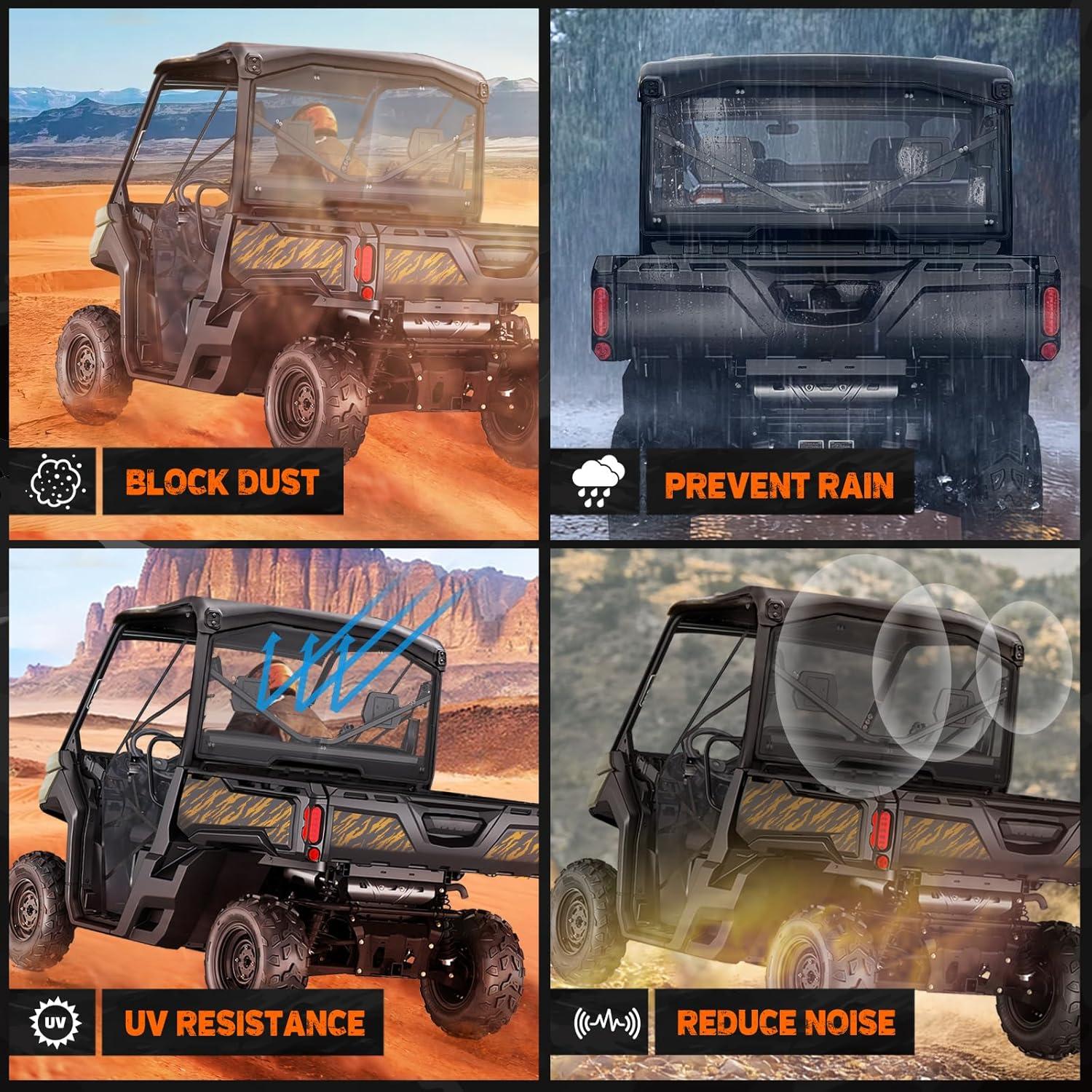 imageNilight Golf Cart Windshield for Front Window Foldable Windproof UV Protection Compatible with Club Car Precedent Gas or Electric 2004Up Scratch and Impact Resistant Clear AcrylicClearCanAm Defender 20162024