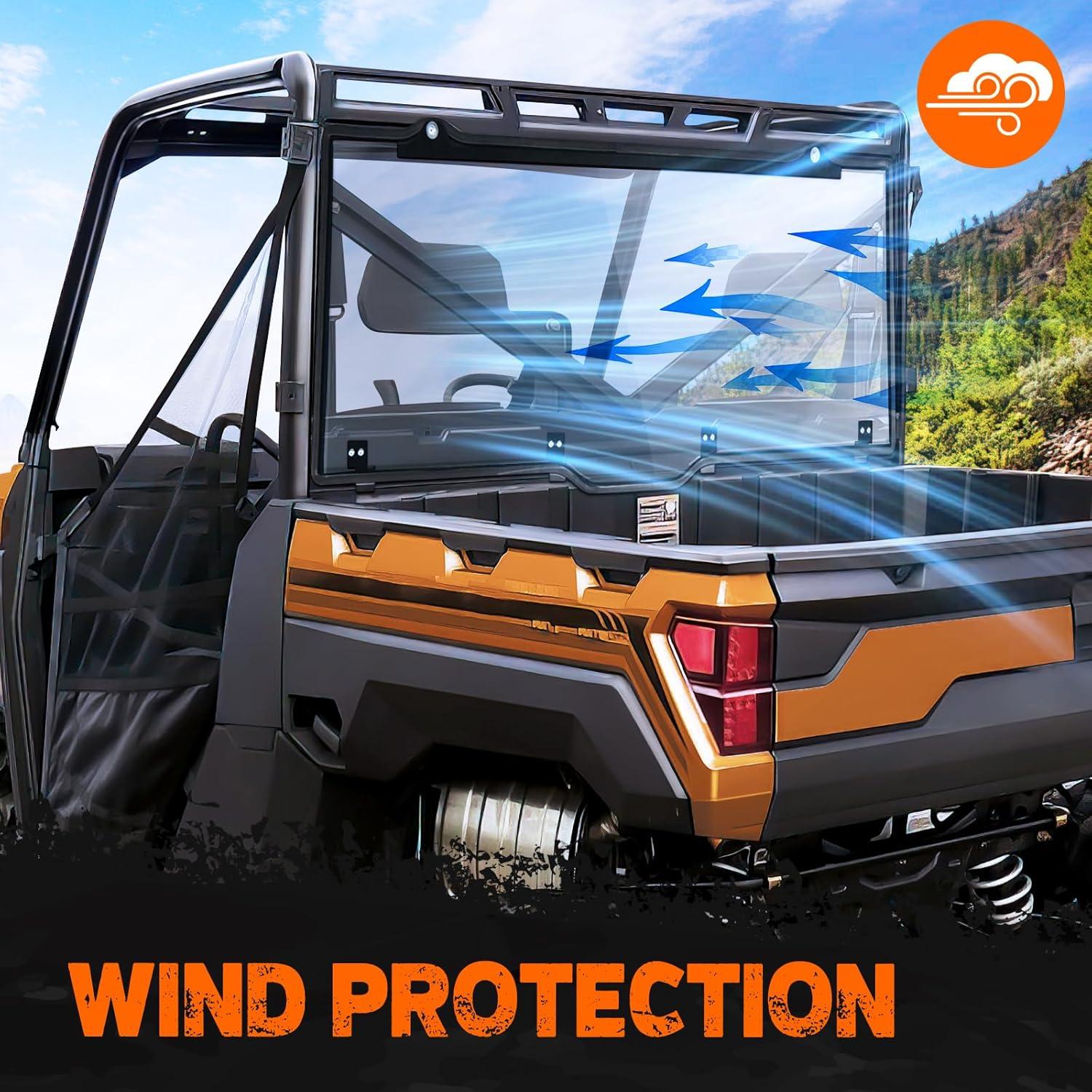 imageNilight Golf Cart Windshield for Front Window Foldable Windproof UV Protection Compatible with Club Car Precedent Gas or Electric 2004Up Scratch and Impact Resistant Clear AcrylicClearPolaris Ranger 20172025