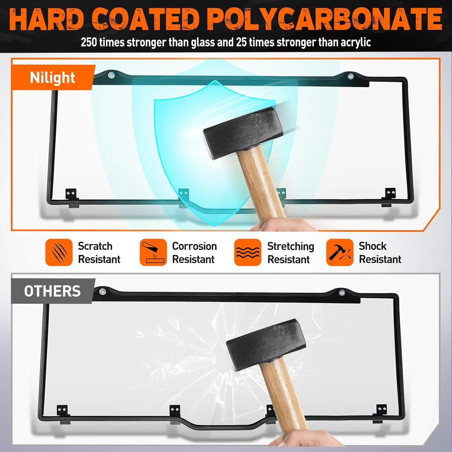 imageNilight Golf Cart Windshield for Front Window Foldable Windproof UV Protection Compatible with Club Car Precedent Gas or Electric 2004Up Scratch and Impact Resistant Clear AcrylicClearPolaris Ranger 20172025