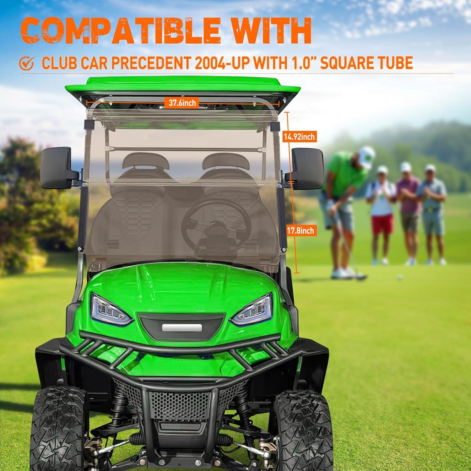 imageNilight Golf Cart Windshield for Front Window Foldable Windproof UV Protection Compatible with Club Car Precedent Gas or Electric 2004Up Scratch and Impact Resistant Clear AcrylicTintedClub Car Precedent 2004Up