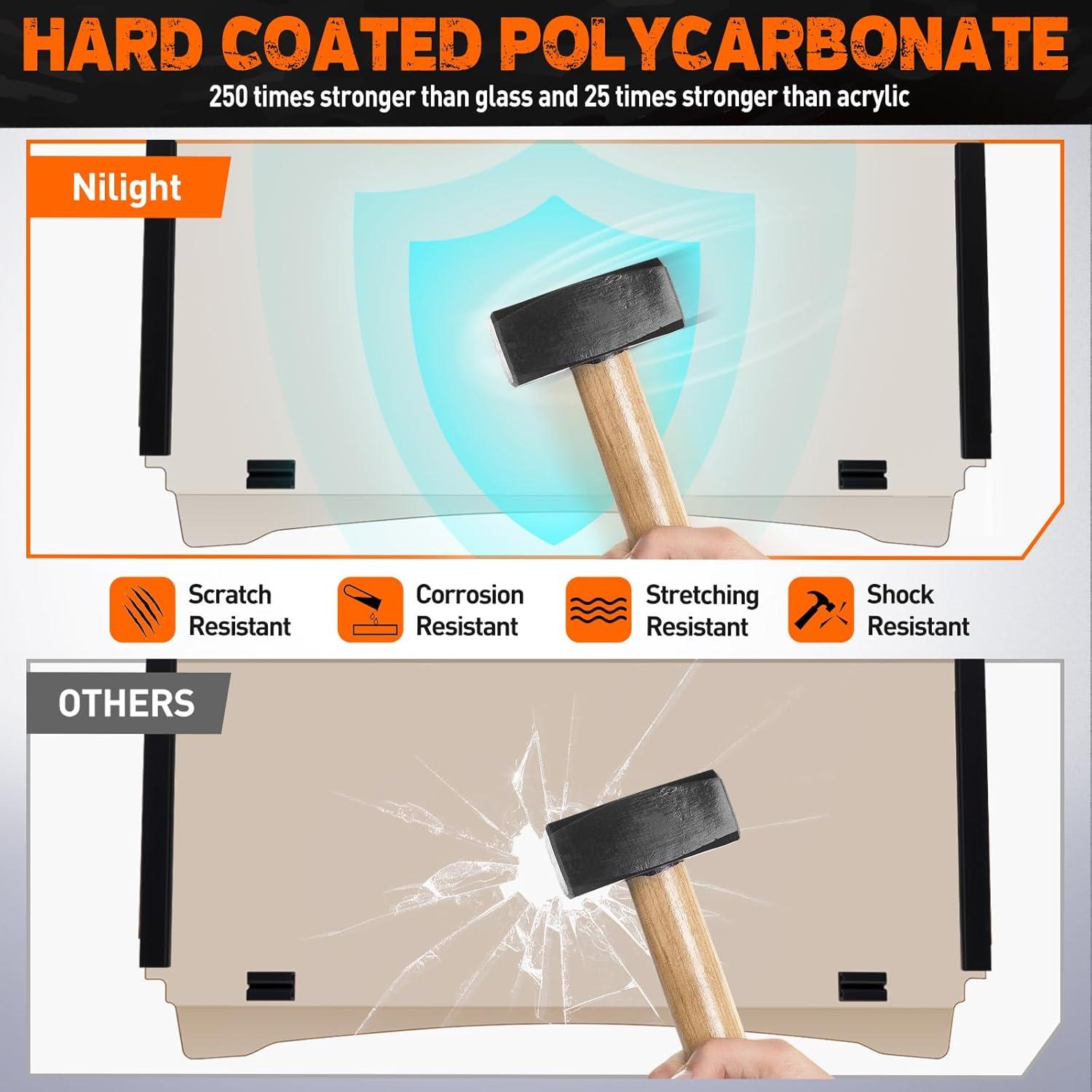 imageNilight Golf Cart Windshield for Front Window Foldable Windproof UV Protection Compatible with Club Car Precedent Gas or Electric 2004Up Scratch and Impact Resistant Clear AcrylicTintedYamaha Drive G29 20072016