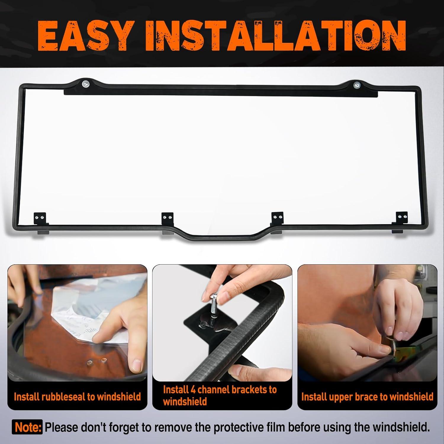 imageNilight Golf Cart Windshield for Front Window Foldable Windproof UV Protection Compatible with Club Car Precedent Gas or Electric 2004Up Scratch and Impact Resistant Clear AcrylicClearPolaris Ranger 20172025