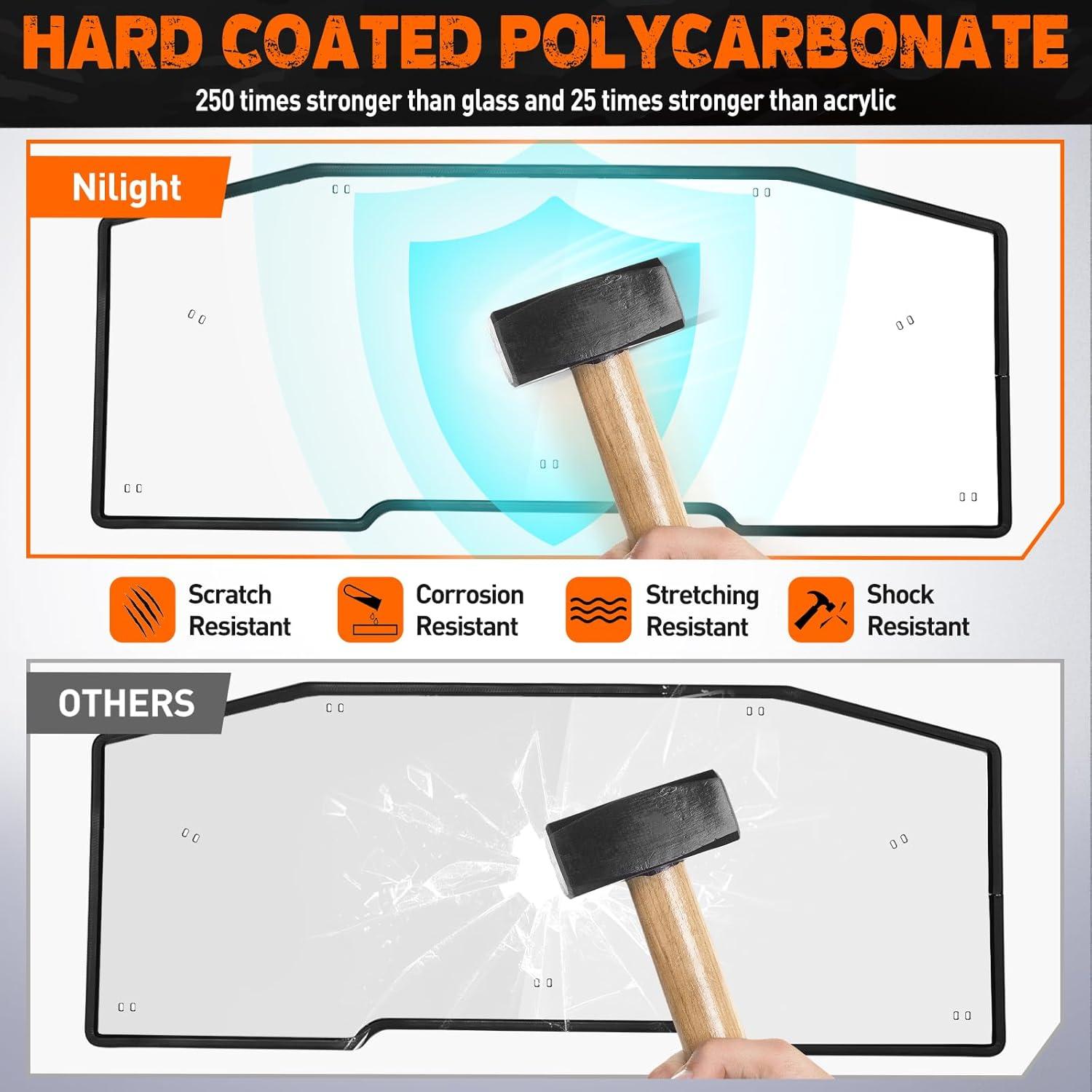 imageNilight Golf Cart Windshield for Front Window Foldable Windproof UV Protection Compatible with Club Car Precedent Gas or Electric 2004Up Scratch and Impact Resistant Clear AcrylicClearCanAm Defender 20162024