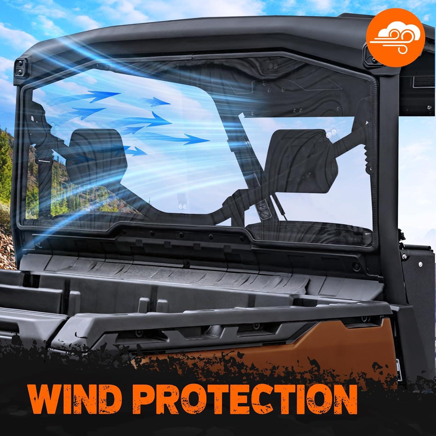 imageNilight Golf Cart Windshield for Front Window Foldable Windproof UV Protection Compatible with Club Car Precedent Gas or Electric 2004Up Scratch and Impact Resistant Clear AcrylicClearCanAm Defender 20162024