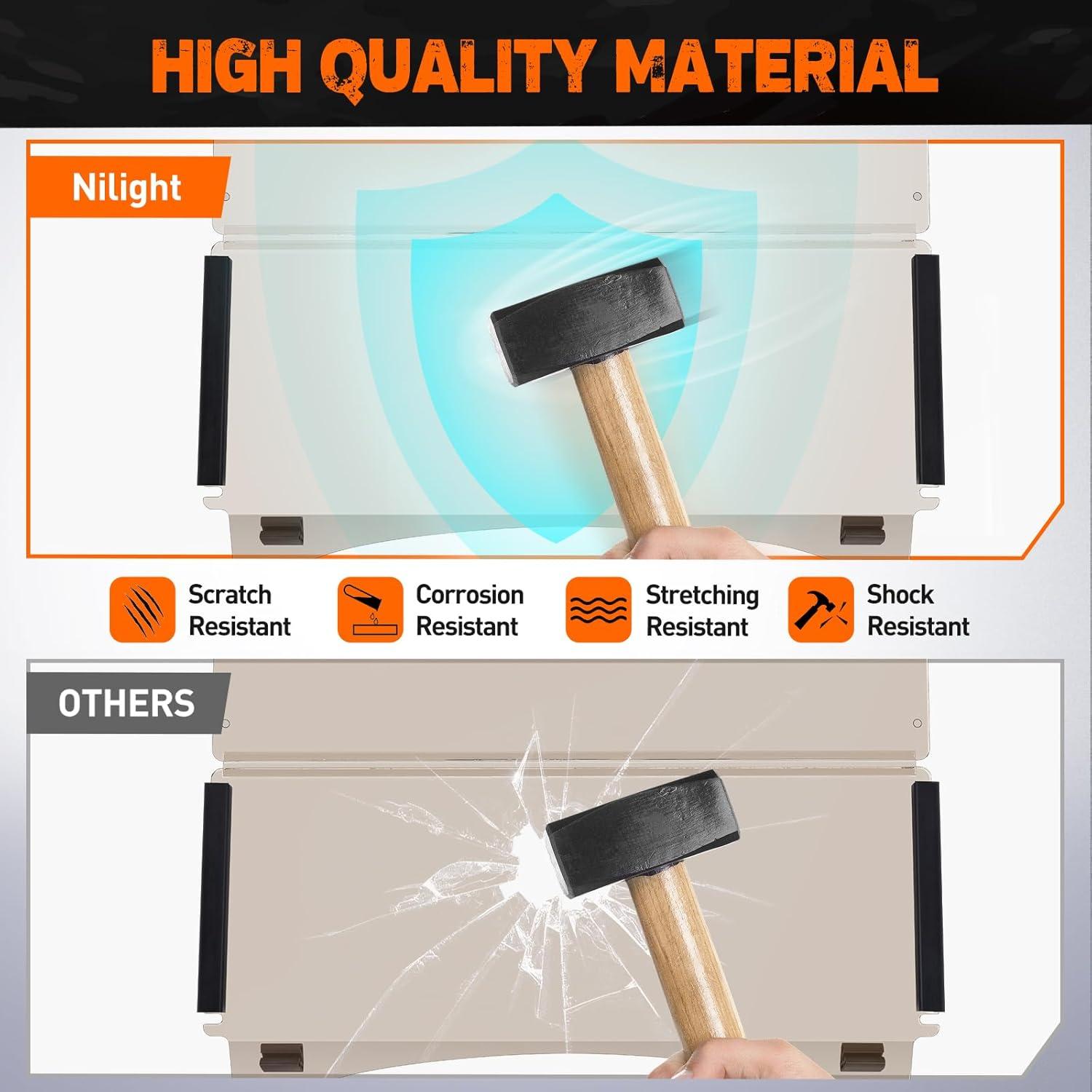 imageNilight Golf Cart Windshield for Front Window Foldable Windproof UV Protection Compatible with Club Car Precedent Gas or Electric 2004Up Scratch and Impact Resistant Clear AcrylicTintedClub Car Precedent 2004Up