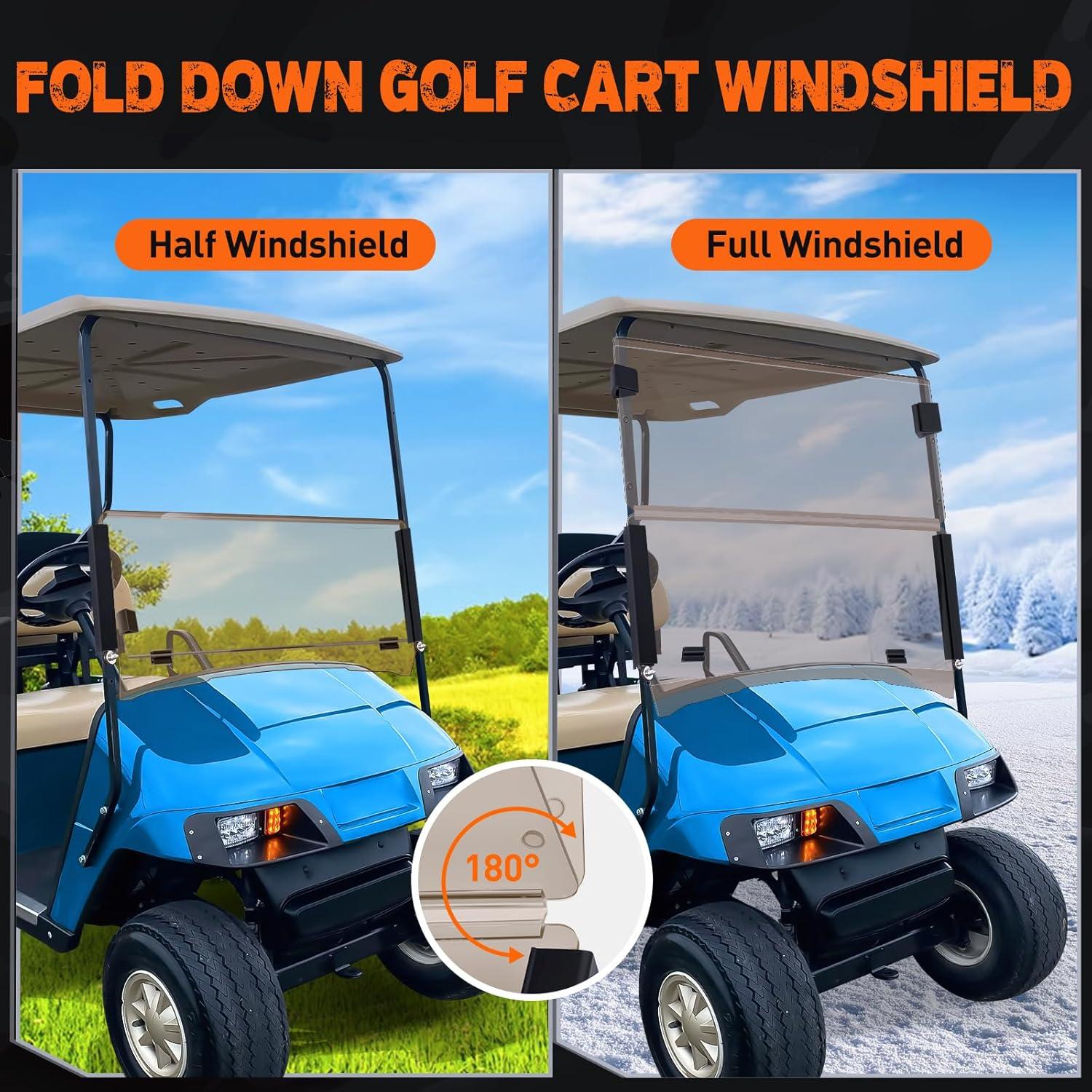 imageNilight Golf Cart Windshield for Front Window Foldable Windproof UV Protection Compatible with Club Car Precedent Gas or Electric 2004Up Scratch and Impact Resistant Clear AcrylicTintedEZGO TXT 19952013