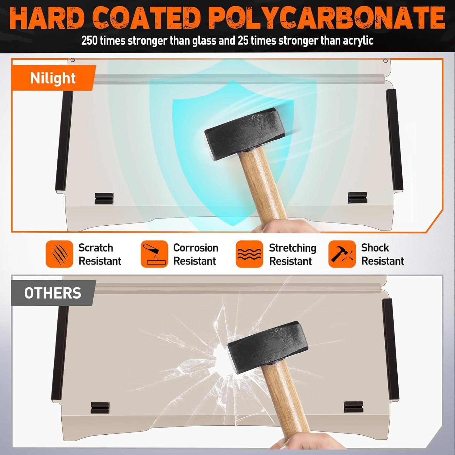 imageNilight Golf Cart Windshield for Front Window Foldable Windproof UV Protection Compatible with Club Car Precedent Gas or Electric 2004Up Scratch and Impact Resistant Clear AcrylicTintedEZGO TXT 19952013